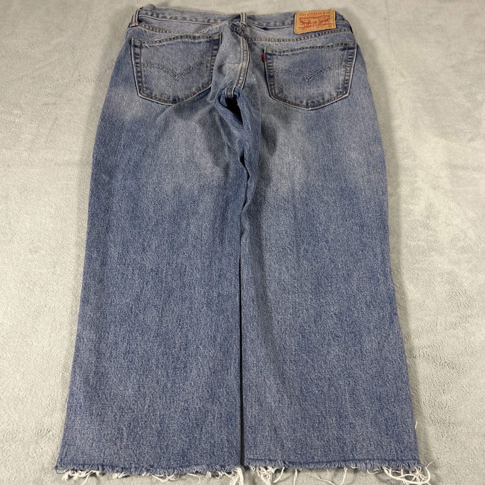 Levi's Levis Baggy Jhorts Shorts Women 34x23 Thrashed Raw Hem Capri Size 34" / US 12 / IT 48 - 2 Thumbnail