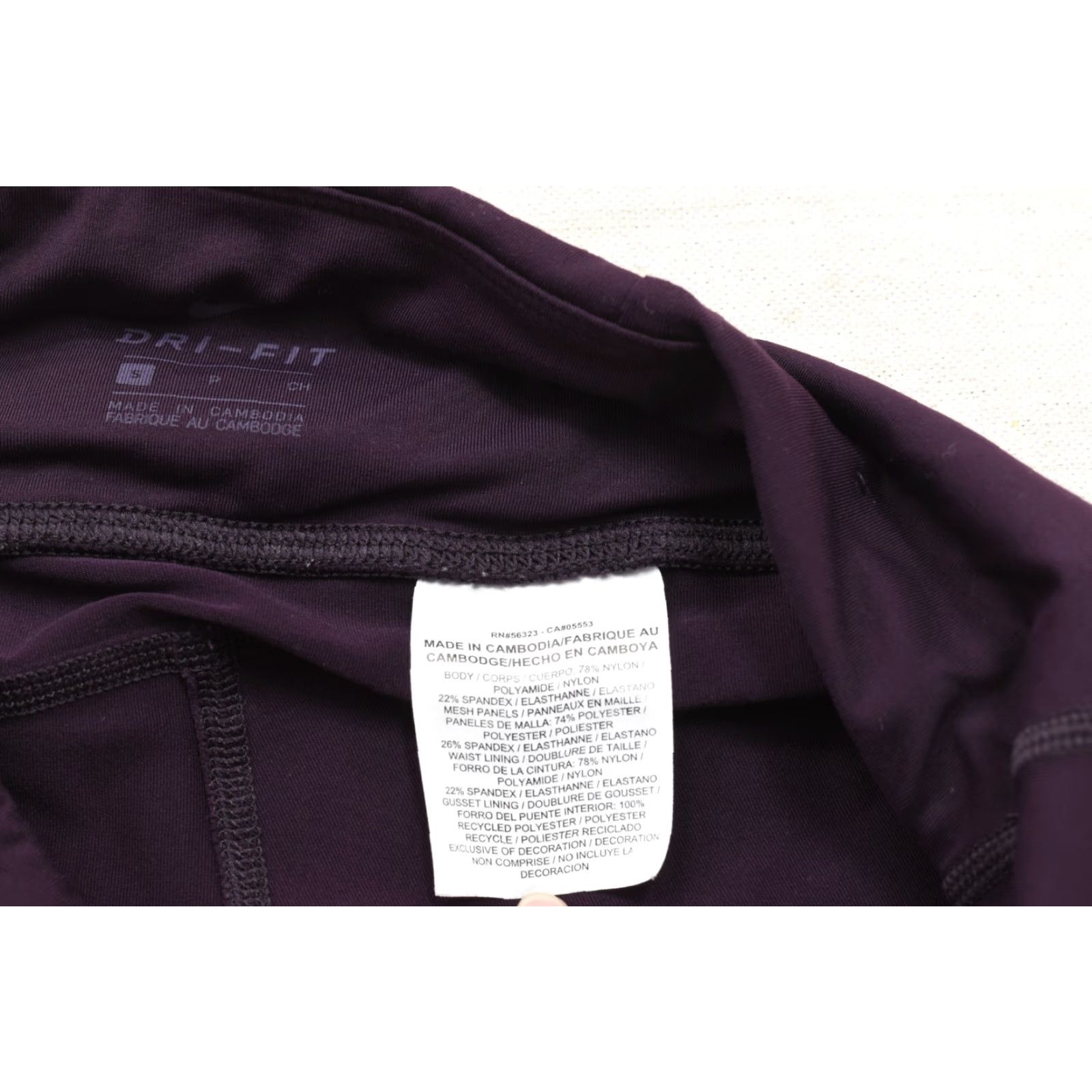 Nike Nike Dri-FIT Women's Small Purple Geometric Crop Running Leggings Athletic Tight Size 28" / US 6 / IT 42 - 8 Thumbnail