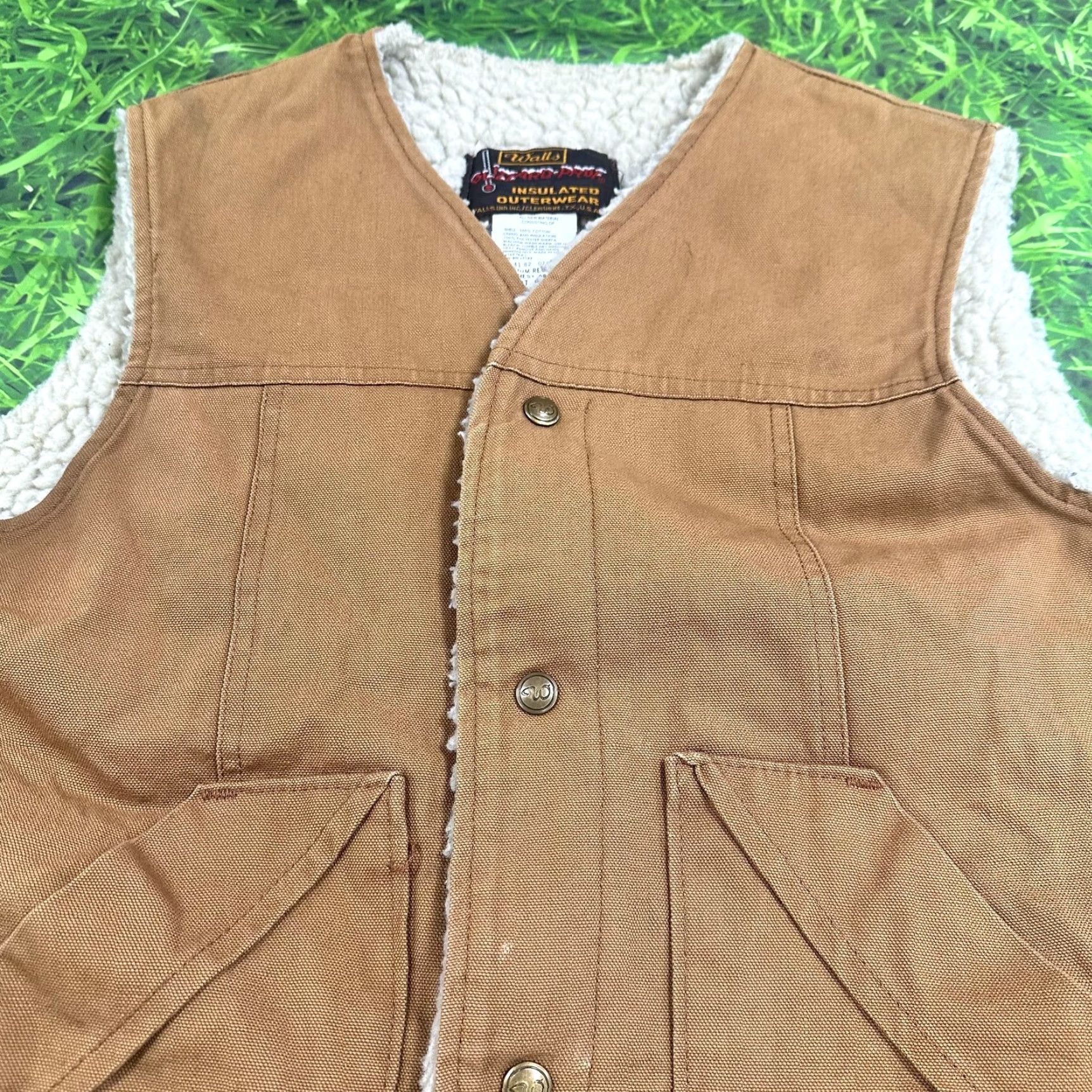 Walls Walls Blizzard-Pruf Vest Mens Medium Brown Sherpa Lined Insulated Workwear USA Size US M / EU 48-50 / 2 - 3 Thumbnail