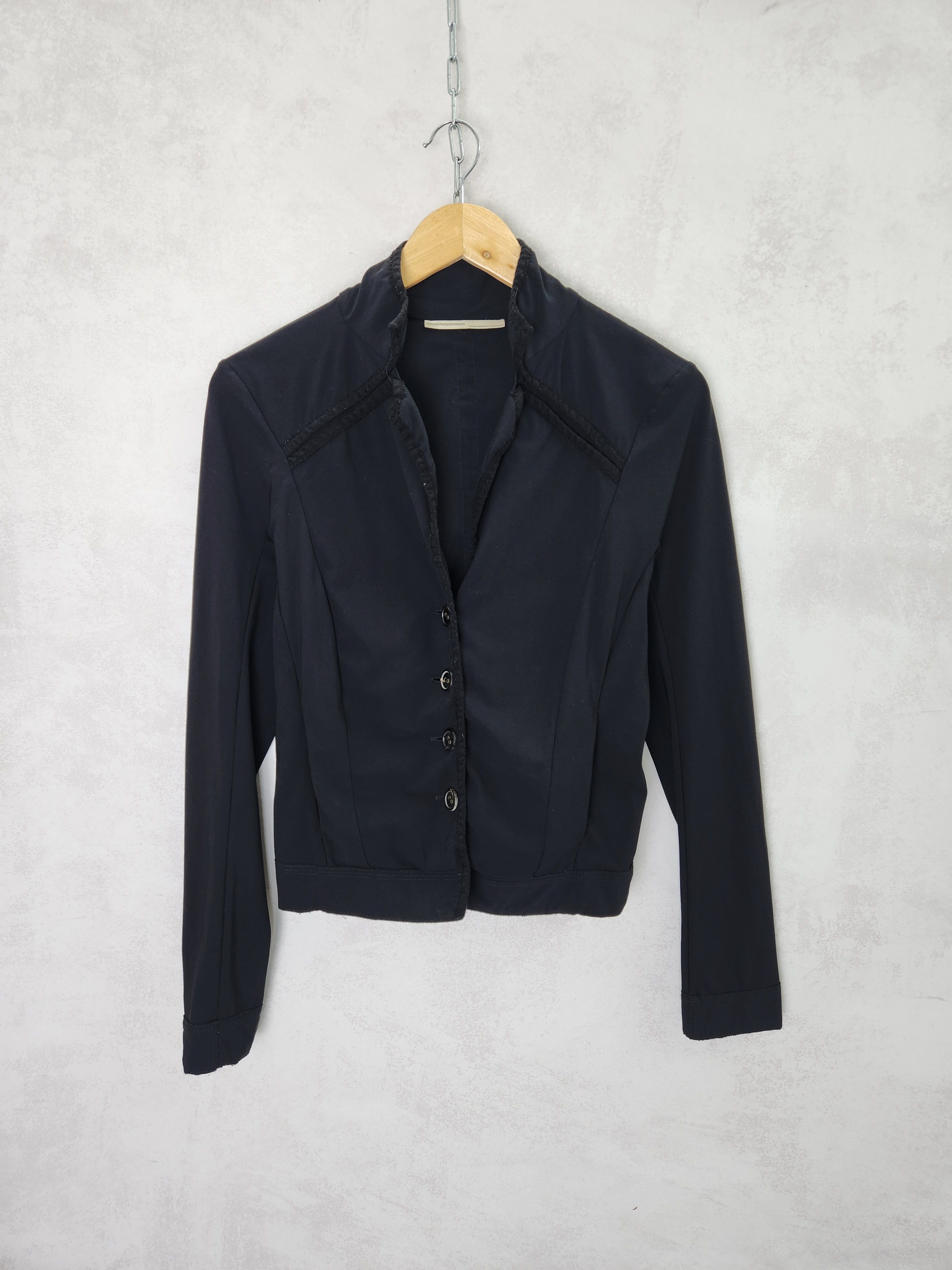 Marithe + Francois Girbaud Marithe Francois Girbaud nylon button ups black blazer Size S / US 4 / IT 40 - 1 Thumbnail