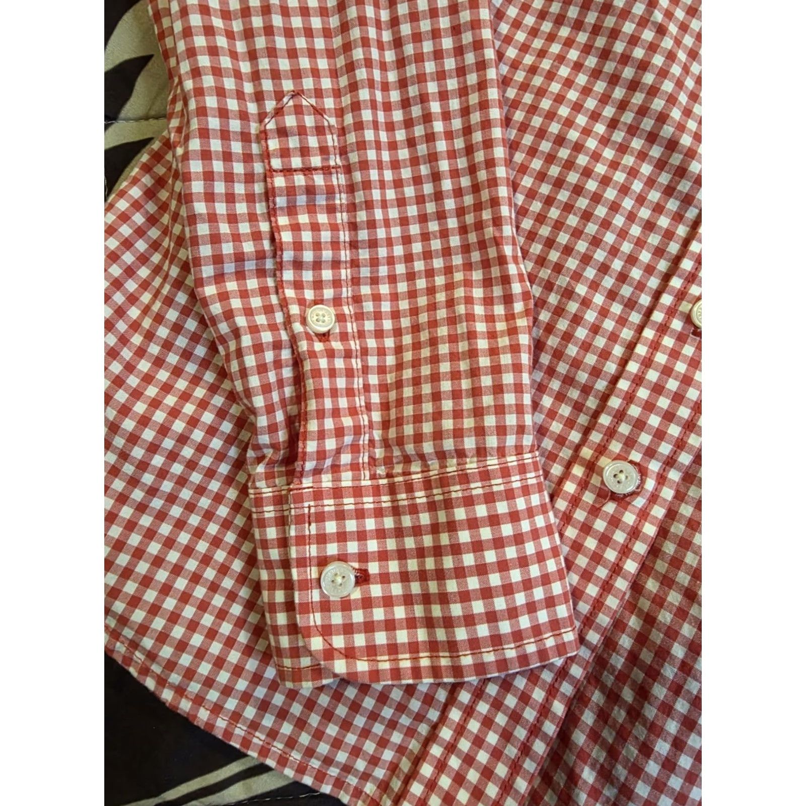 Abercrombie & Fitch VINTAGE Abercrombie & Fitch Women's Button-Up Shirt Gingham Red XS, Plaid, Long Sleeve, Collared, Button, Casual, Preppy, Classic, 2000s, Women Size XS / US 0-2 / IT 36-38 - 6 Thumbnail