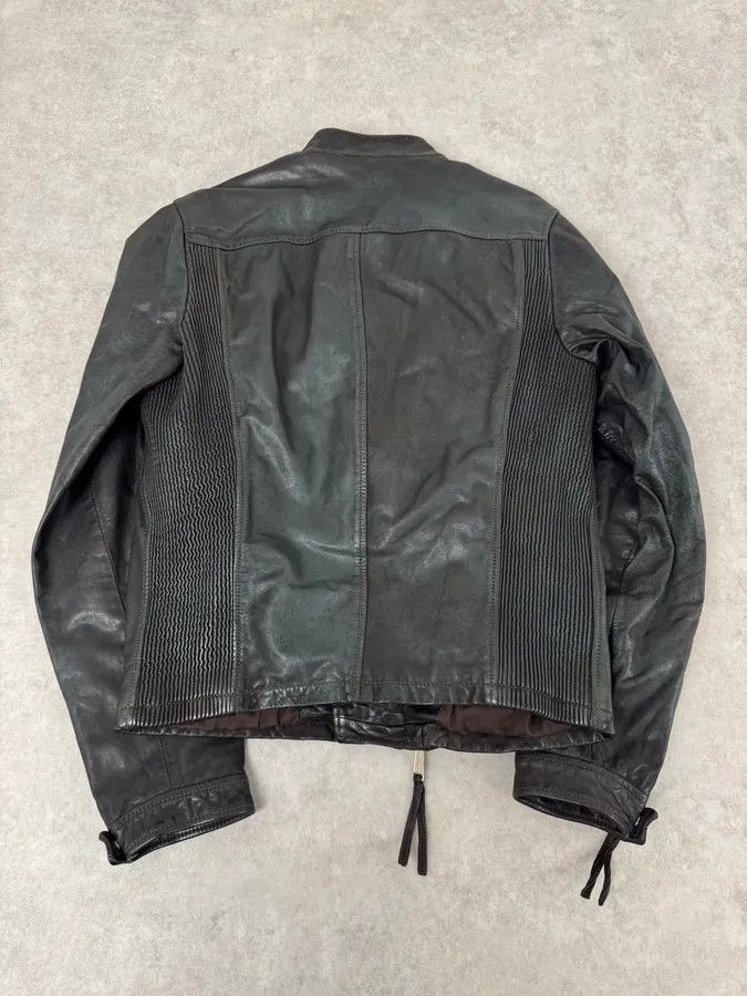 Dsquared2 SS2010 Dsquared2 Biker Asymmetrical Black Gren Leather Jacket Size US M / EU 48-50 / 2 - 6 Thumbnail