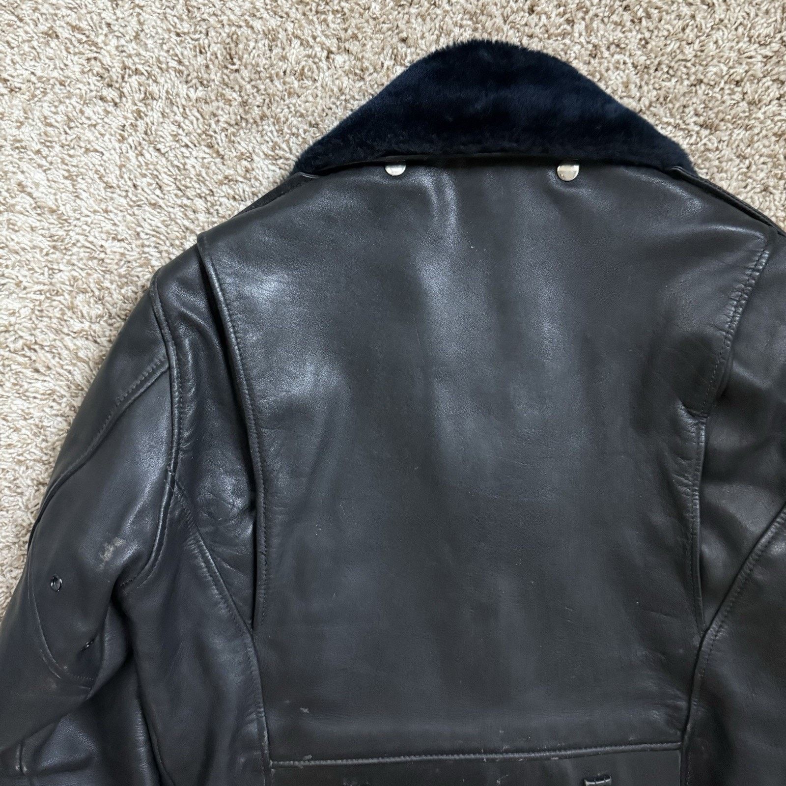 Harley Davidson Vintage Harley Davidson Black Leather Motorcycle Jacket Fur Size US M / EU 48-50 / 2 - 15 Thumbnail