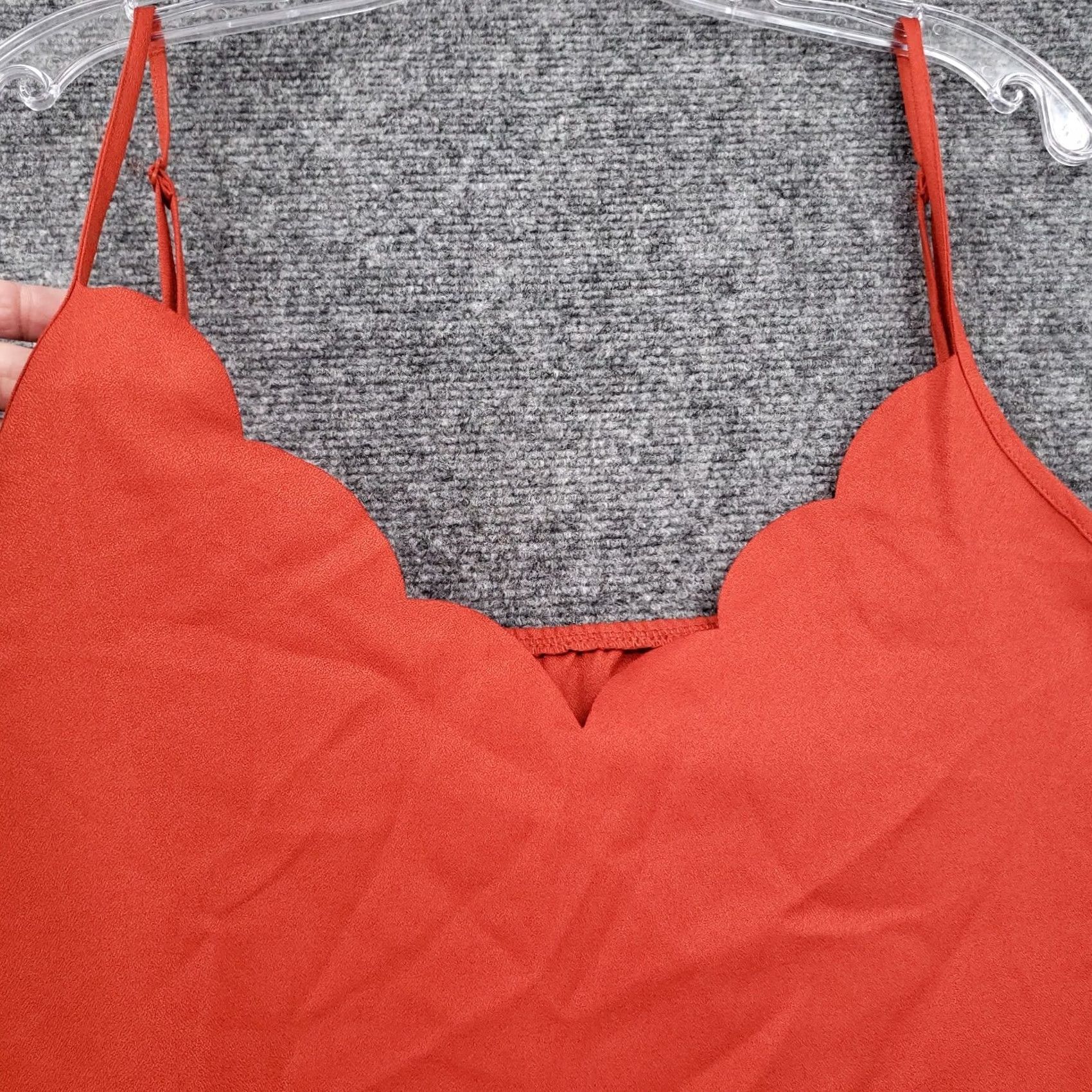 Shein Shein Curve Tank Top Red Scalloped 4XL Plus V-Neck Sleeveless Blouse Shirt Size XXL / US 16-18 / IT 52-54 - 2 Thumbnail
