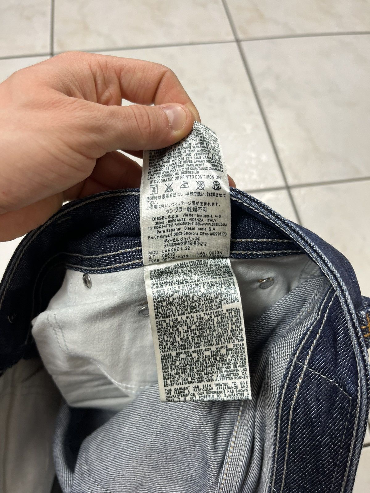 Diesel × Vintage Vintage Diesel larkee waxed y2k distressed denim jeans pants Size US 34 / EU 50 - 20 Thumbnail