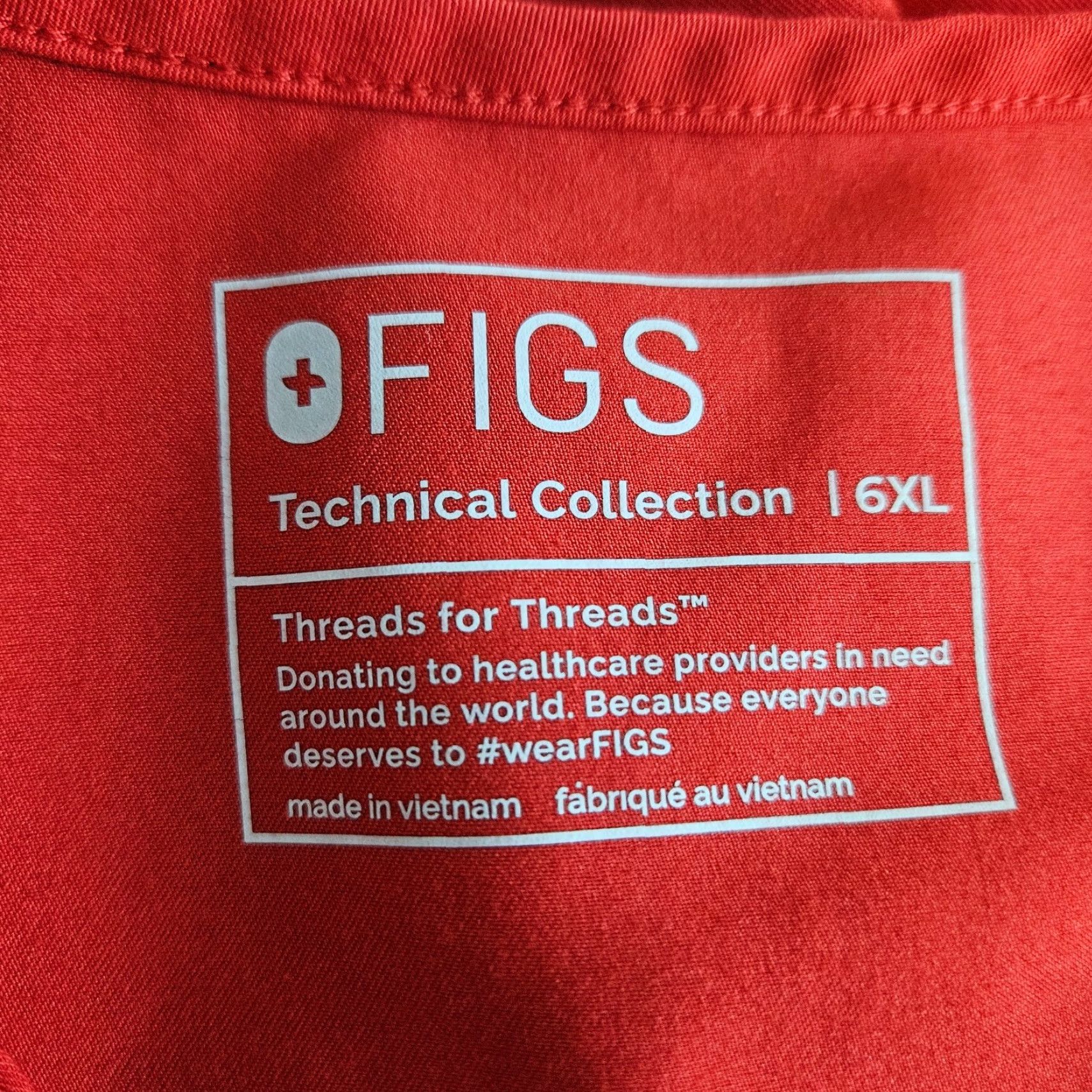 Vintage FIGS Scrub Top Shirt Solid Red Short Sleeve V-Neck Womens 6XL XS? Size XL / US 12-14 / IT 48-50 - 4 Thumbnail