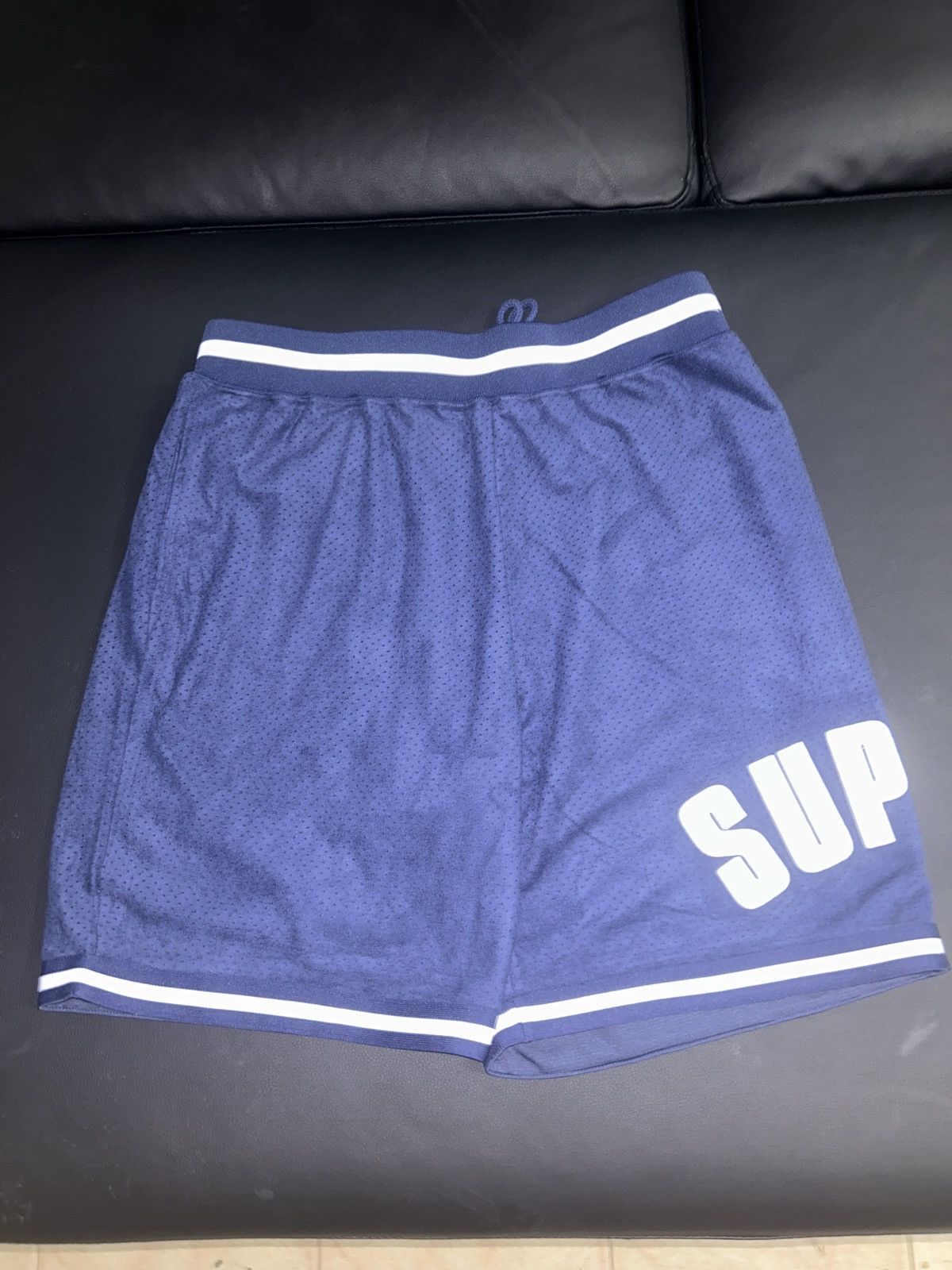 image of Supreme Ultrasuede Mesh Short Medium in Navy, Men's