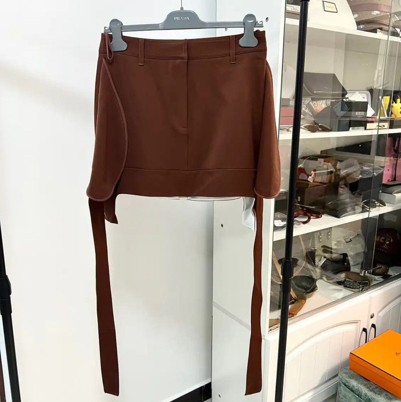 Burberry Brown Wool Mini Skirt