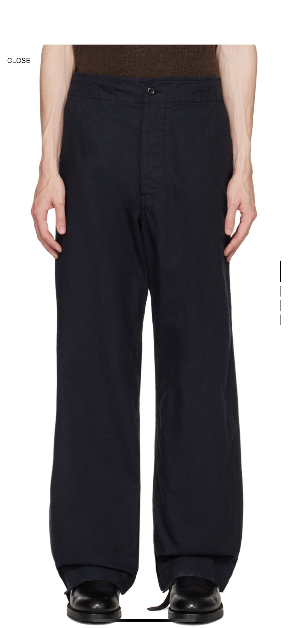 Margaret Howell MHL by Magaret Howell Navy Drawcord Trousers Size US 30 / EU 46 - 1 Thumbnail