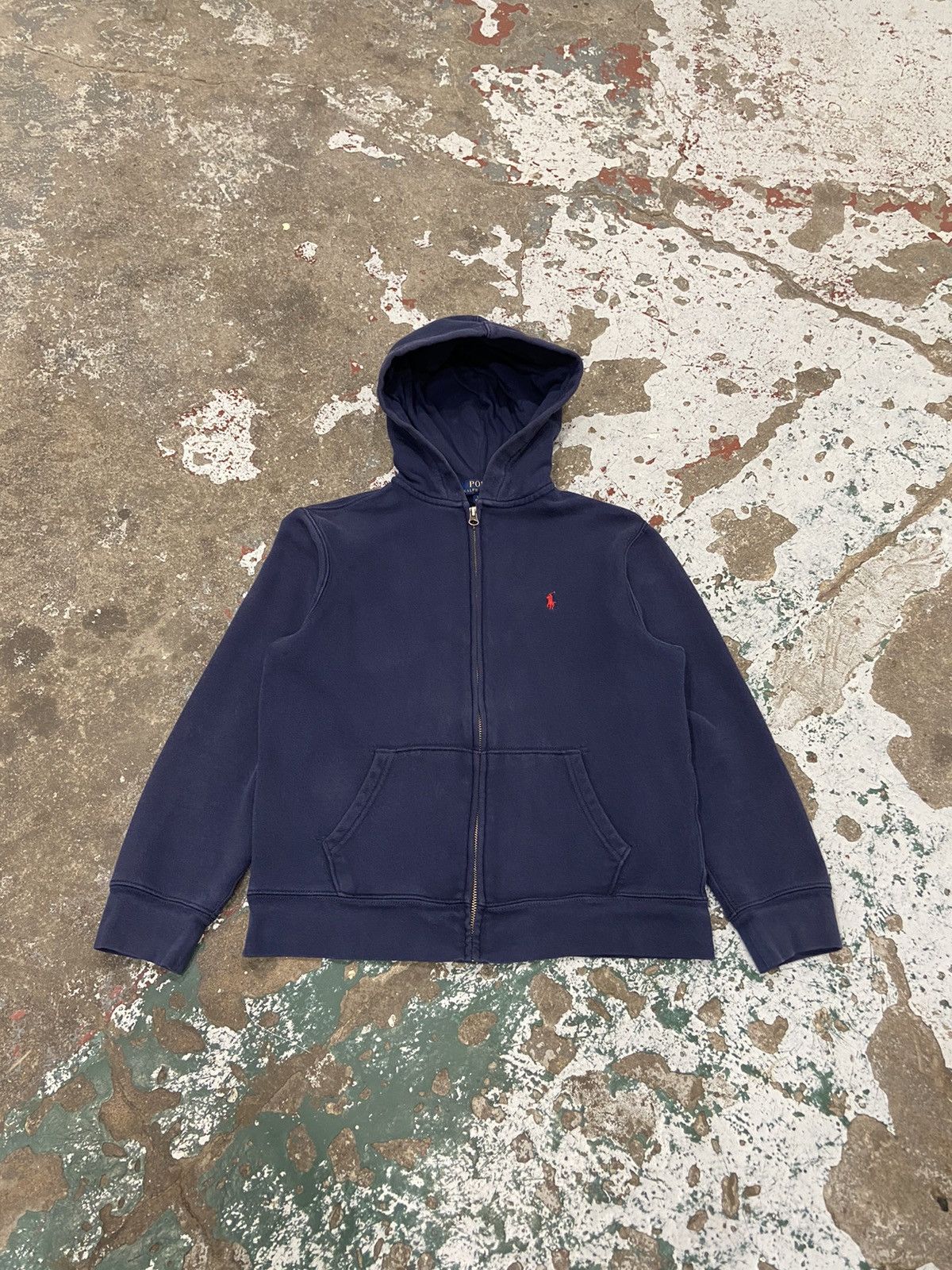 Polo Ralph Lauren Polo Ralph Lauren Navy Blue Zip-up Hoodie | Grailed