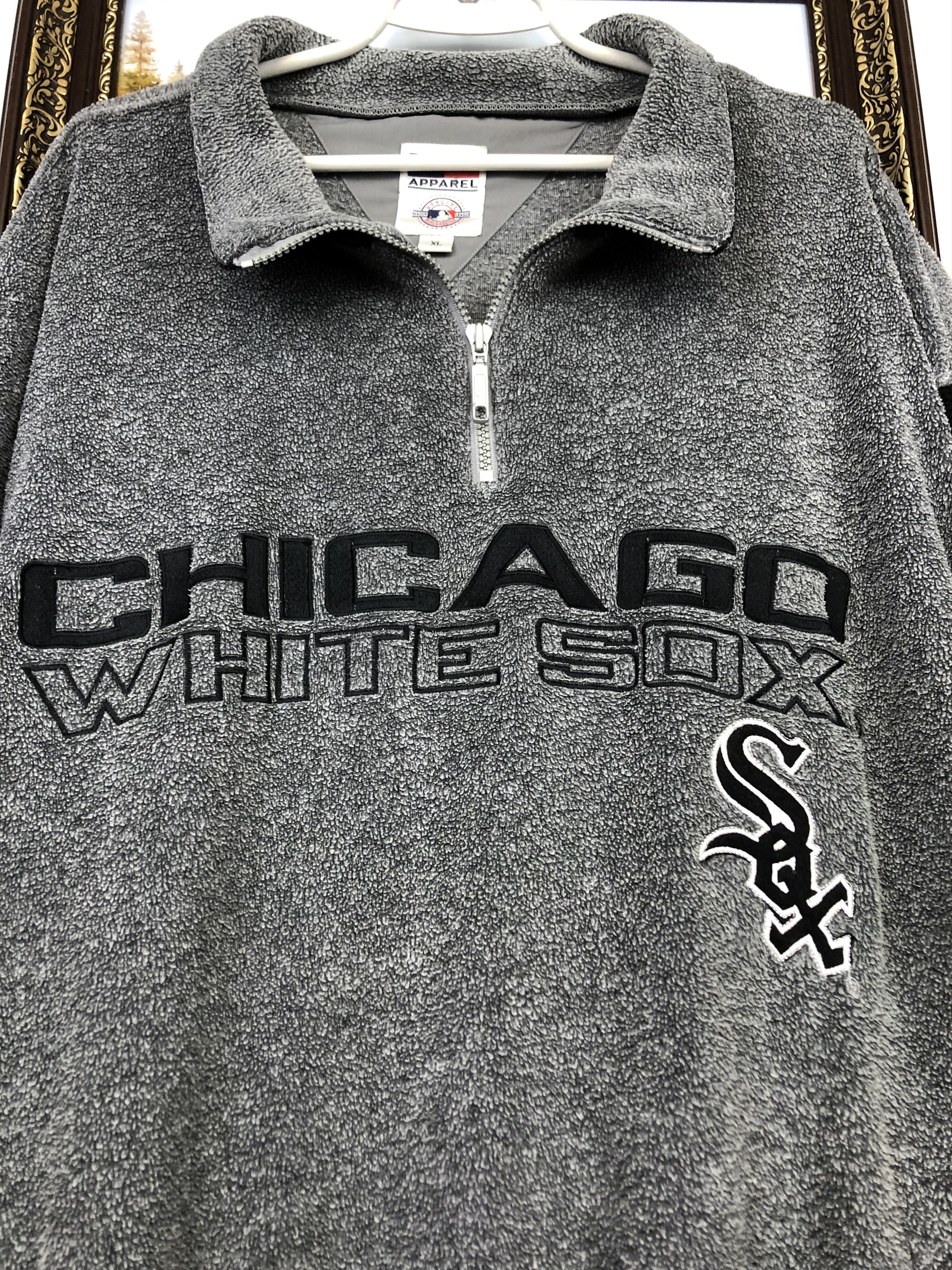 MLB VIntage Chicago White Sox Fleece Jacket Gray MLB Sweatshirt Size US XL / EU 56 / 4 - 3 Thumbnail