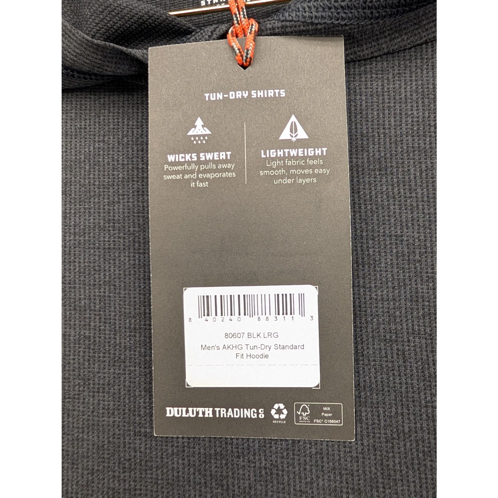 Other NWT Men's AKHG Tun-Dry Standard Fit Hoodie in Black sz Large Size US L / EU 52-54 / 3 - 3 Thumbnail