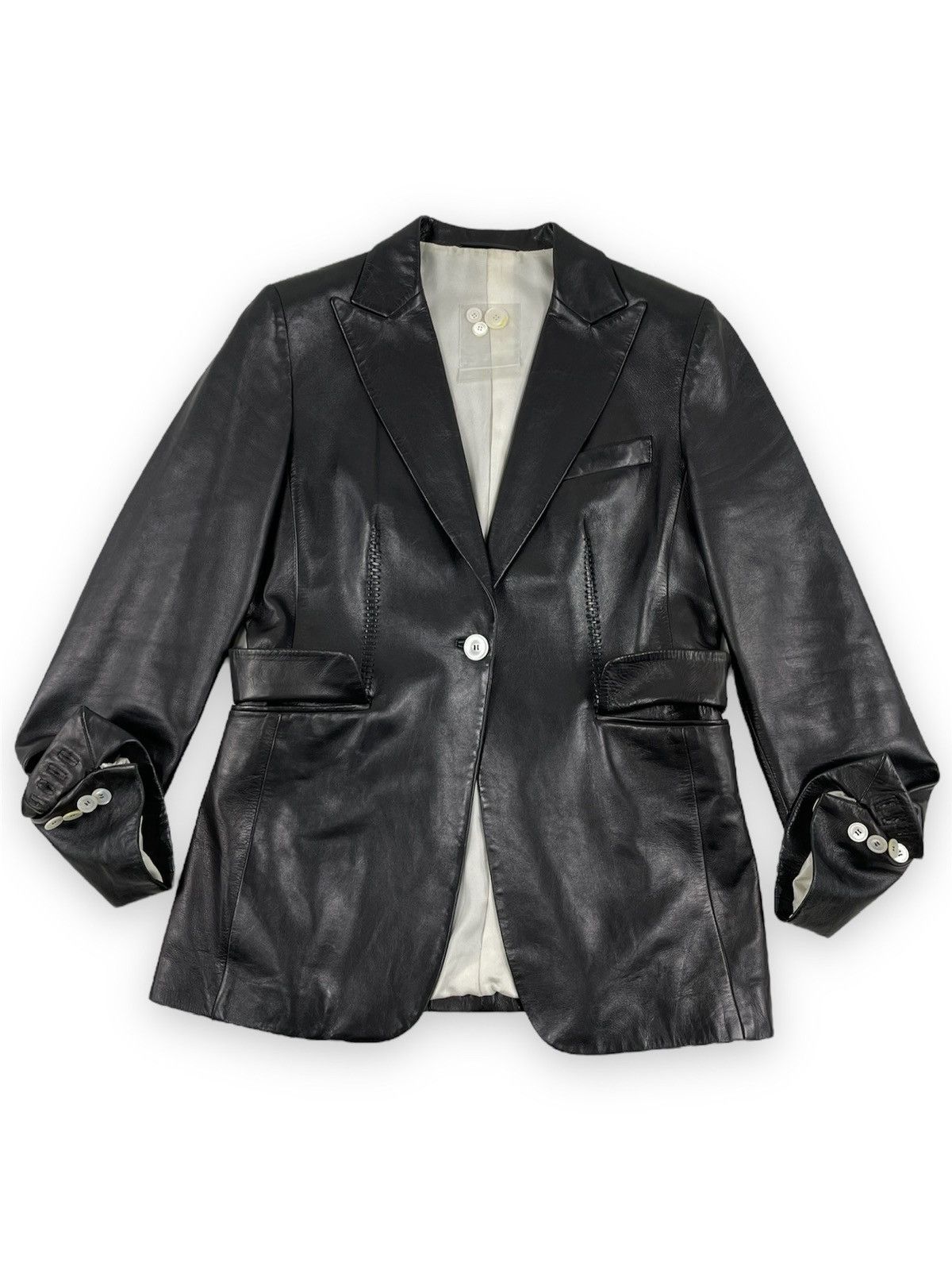 Kiton RARE NAPOLI DOLPH SCHMID Leather Italy Jacket Sheepskin Coat Blazer S Size M / US 6-8 / IT 42-44 - 3 Thumbnail