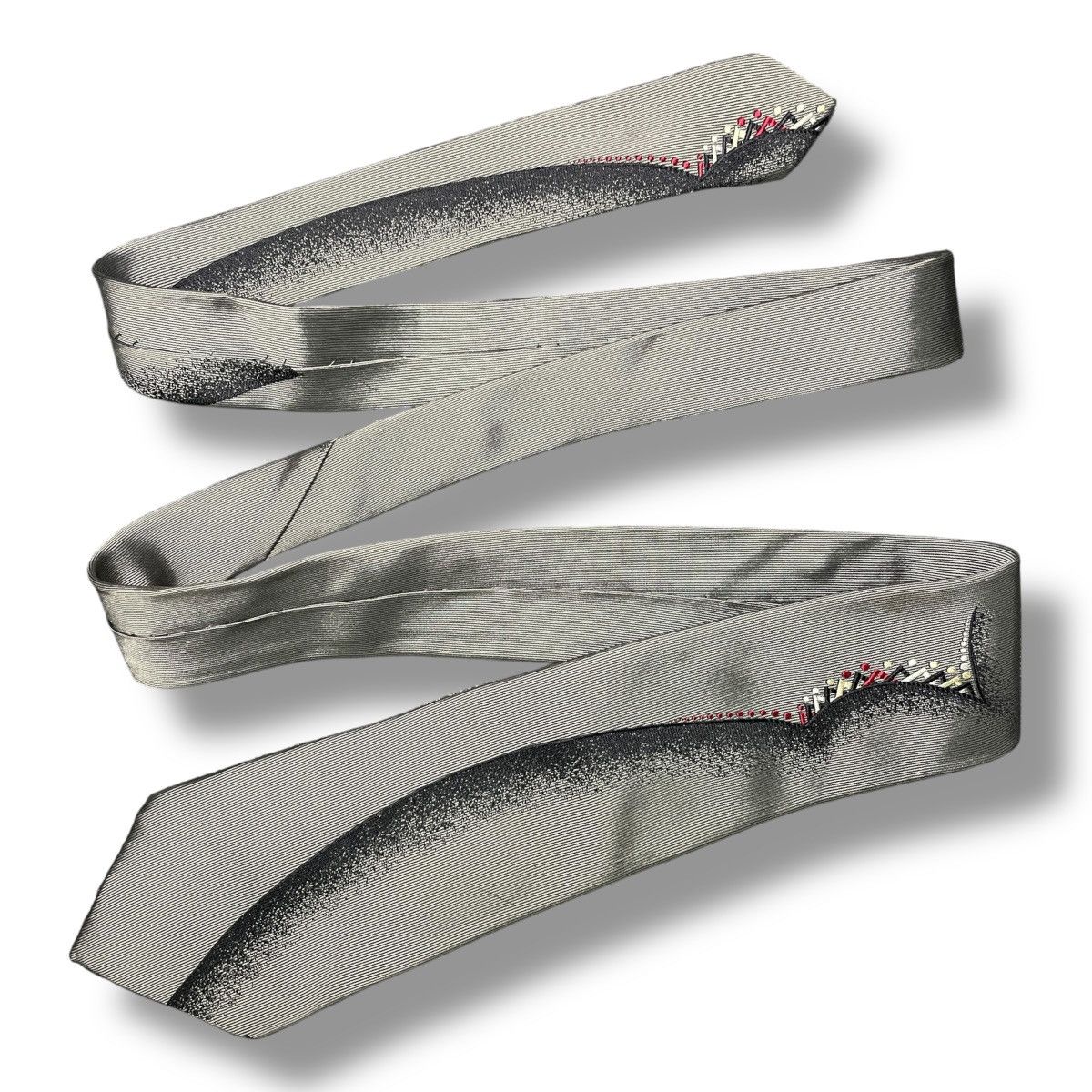 Yohji Yamamoto RARE Yohji Yamamoto Pour Homme Graphic Print Silk Necktie Size ONE SIZE - 3 Thumbnail