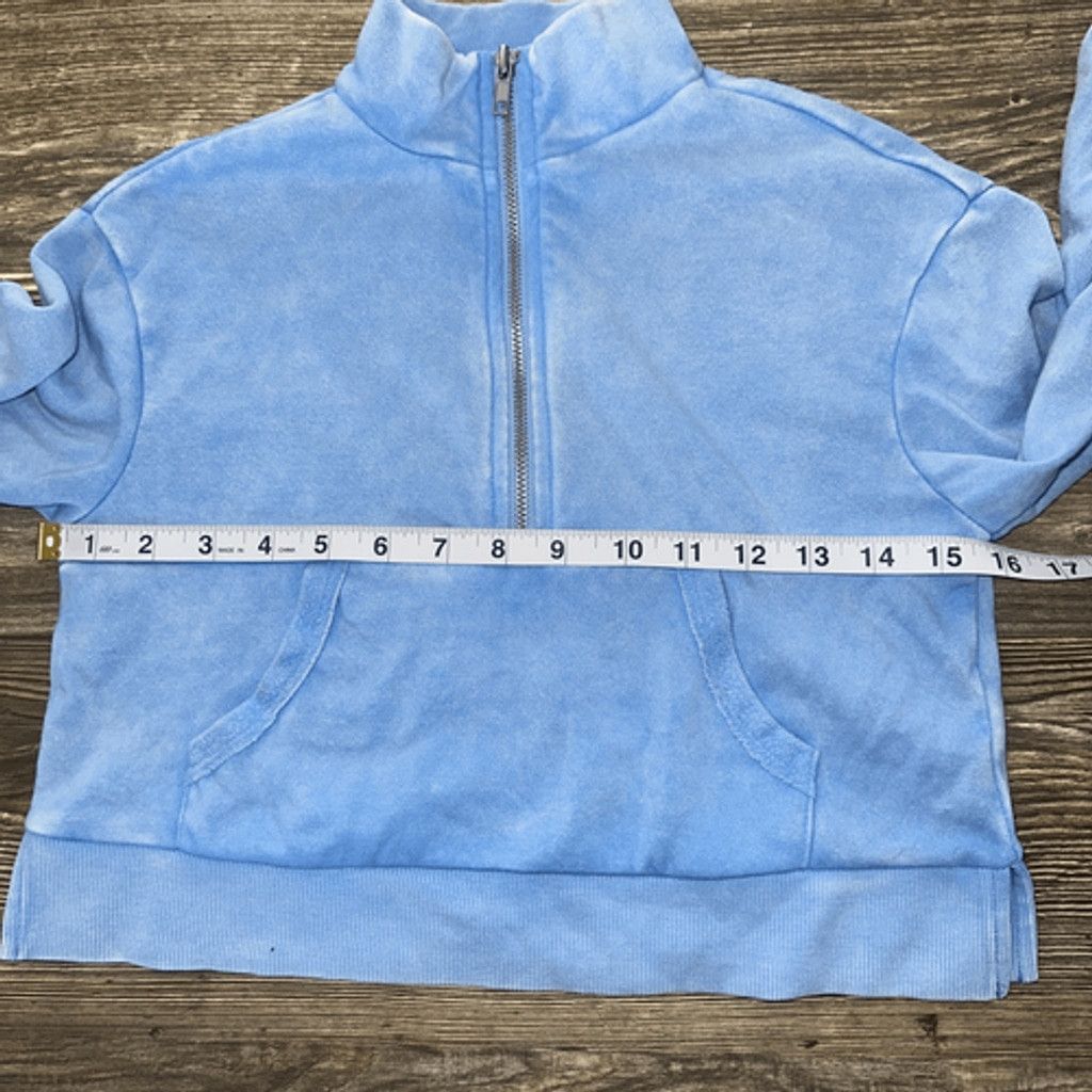 Target Basics Girls' Washed Fleece Quarter Zip Pullover Sweatshirt - art c Size S / US 4 / IT 40 - 6 Thumbnail