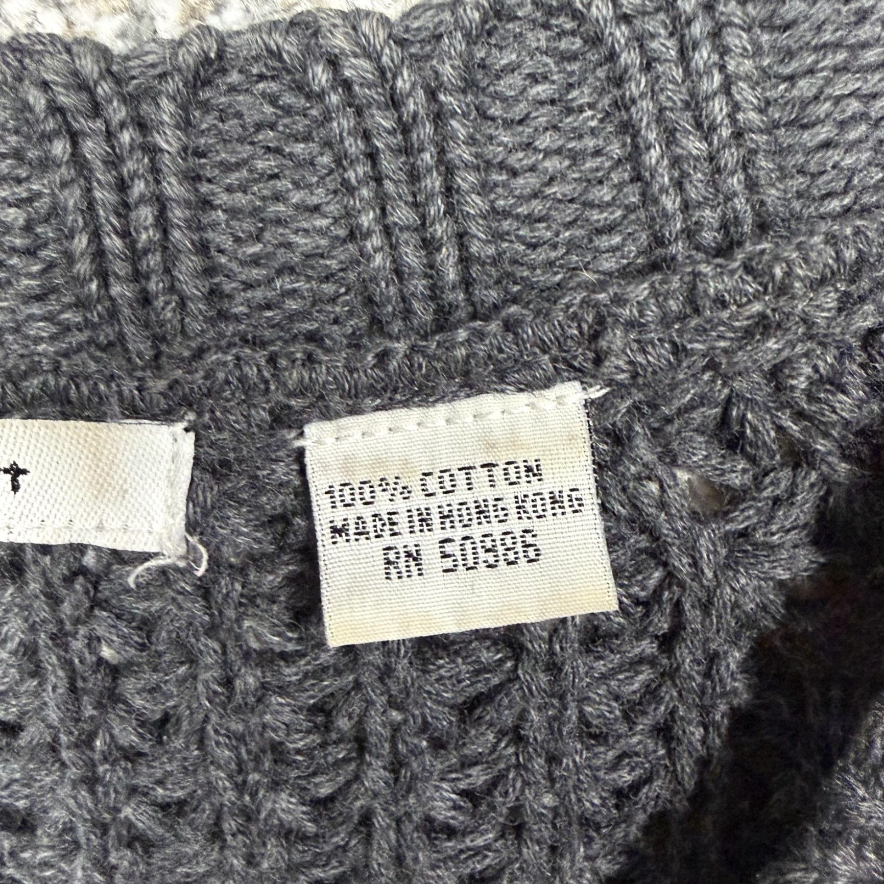 Vintage Eight Eight Eight Cardigan Jacket Womens L Gray Waffle Knit Boho Whimsigoth Casual, Travel Knit Sweater Size L / US 10 / IT 46 - 6 Thumbnail