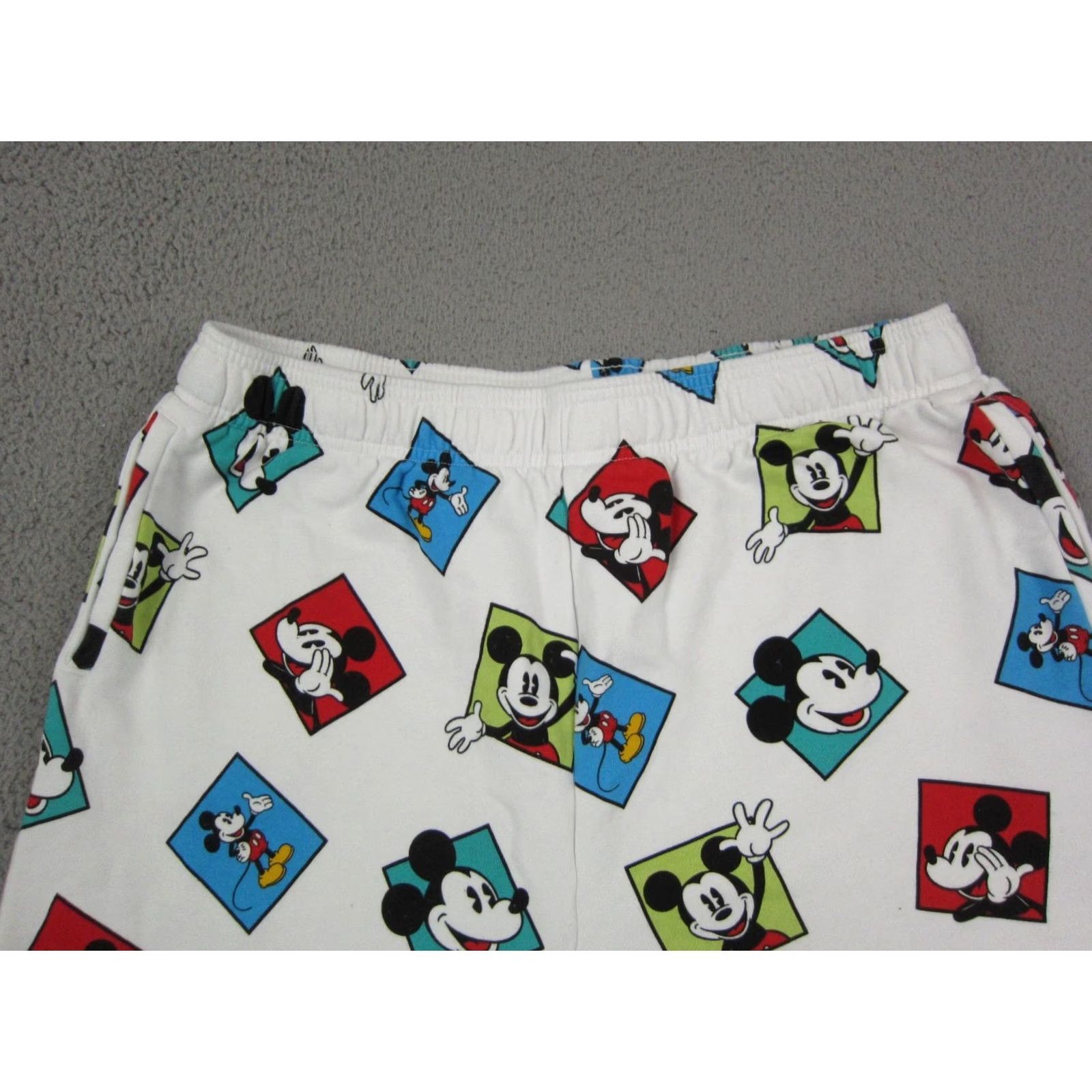 Disney Mickey Mouse Pants Mens XL White Fleece Jogger Disney All Over Print Sweatpants 90s Style Size US 36 / EU 52 - 5 Thumbnail