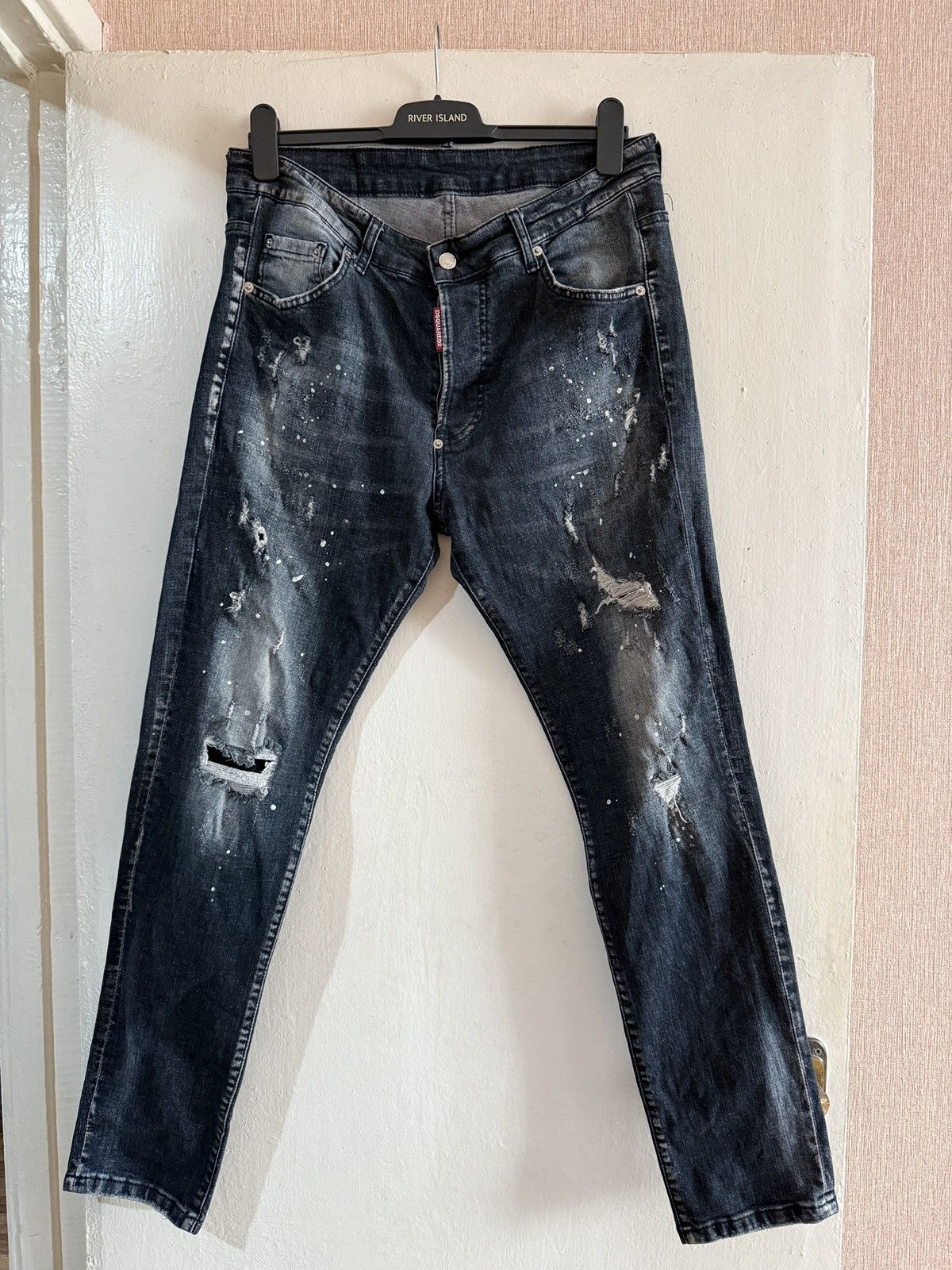 Dsquared2 Vintage Dsquared2 Jean Distressed Paint Splatter Denim Jeans Size US 32 / EU 48 - 1 Thumbnail