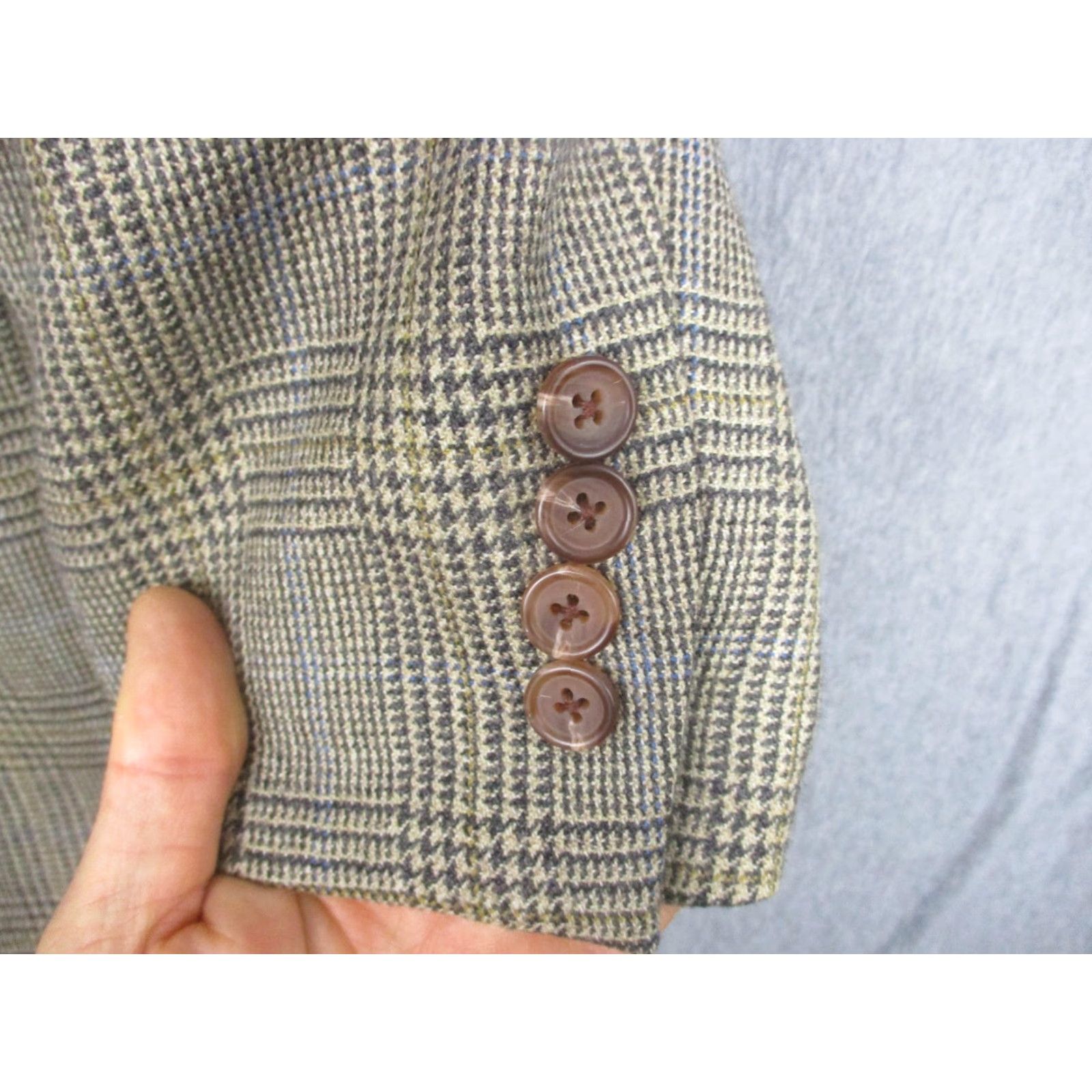 Ralph Lauren Lauren Ralph Lauren Blazer Mens 40R Brown Plaid Tweed Wool Sport Coat Jacket Size 40R - 4 Thumbnail