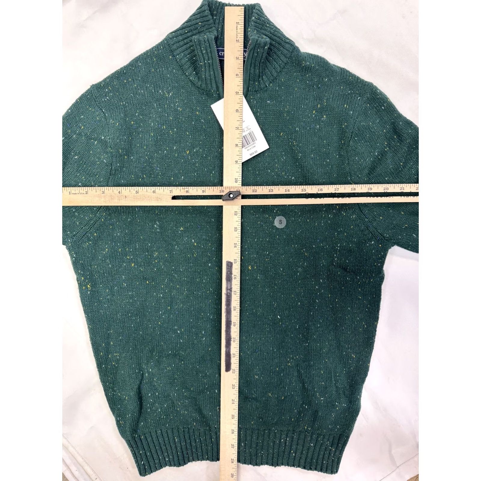 Vintage VINTAGE Crown & Ivy Women's Green Empire Speckled Quarter-Zip Knit Sweater S NWT Size S / US 4 / IT 40 - 3 Thumbnail