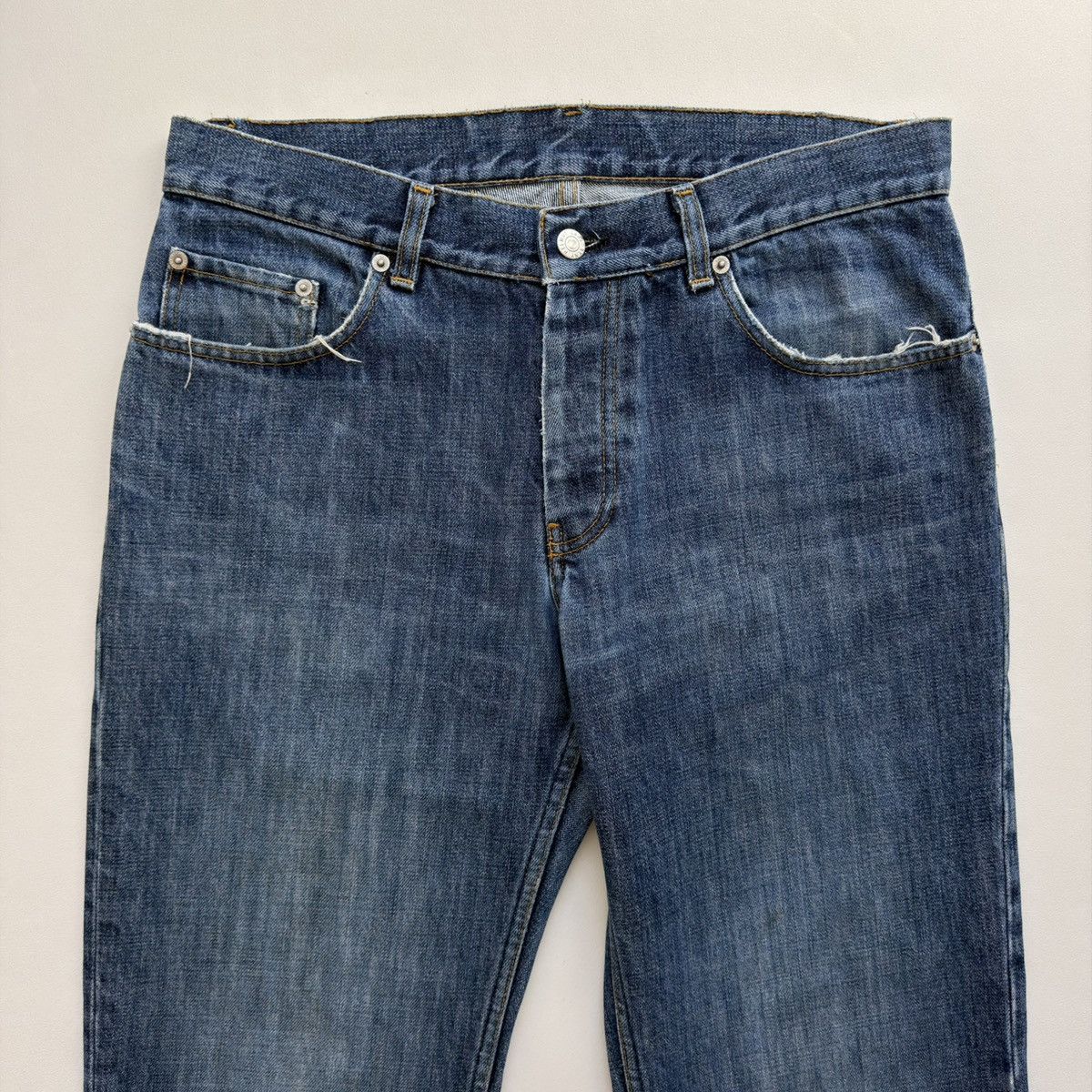 Helmut Lang Thrashed’ Vintage Classic Denim’ Jeans Size US 32 / EU 48 - 4 Thumbnail