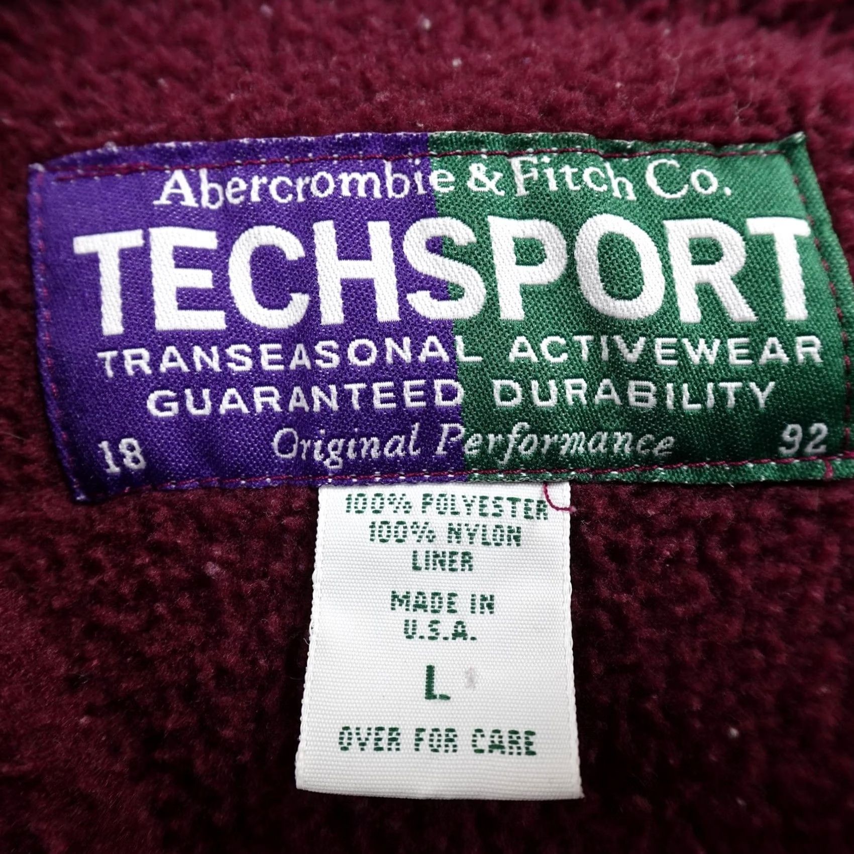 Abercrombie & Fitch VINTAGE Abercrombie & Fitch Hoodie Mens L Red Purple Henley Pullover Fleece Jacket USA Size US L / EU 52-54 / 3 - 5 Thumbnail