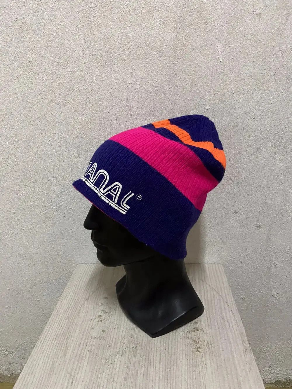 Japanese Brand Vintage Pantanal Stripe Design Beanie Hat Size ONE SIZE - 3 Thumbnail