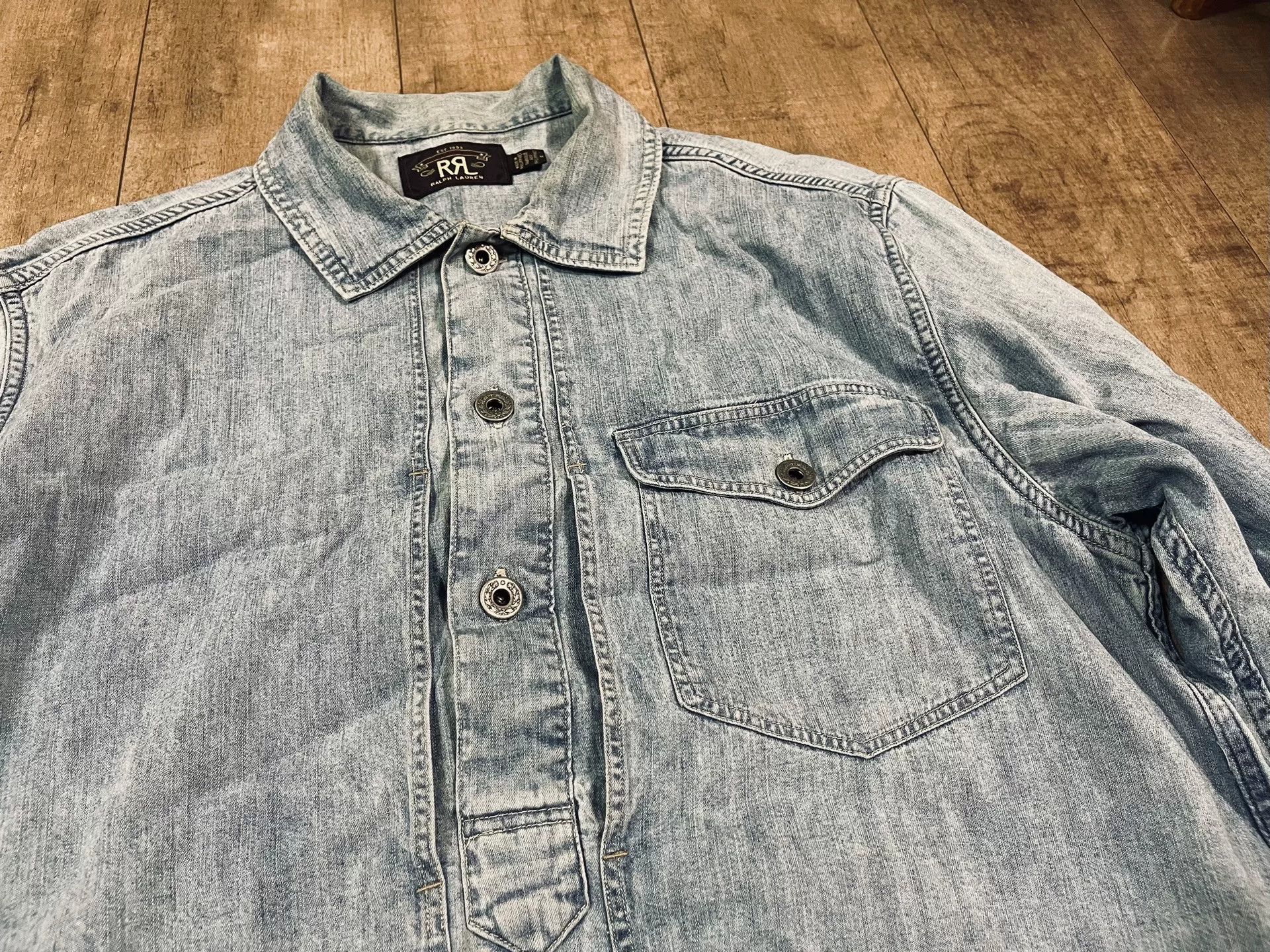 RRL Ralph Lauren RRL Vintage Washed Denim Jacket Shirt Size US M / EU 48-50 / 2 - 1 Thumbnail