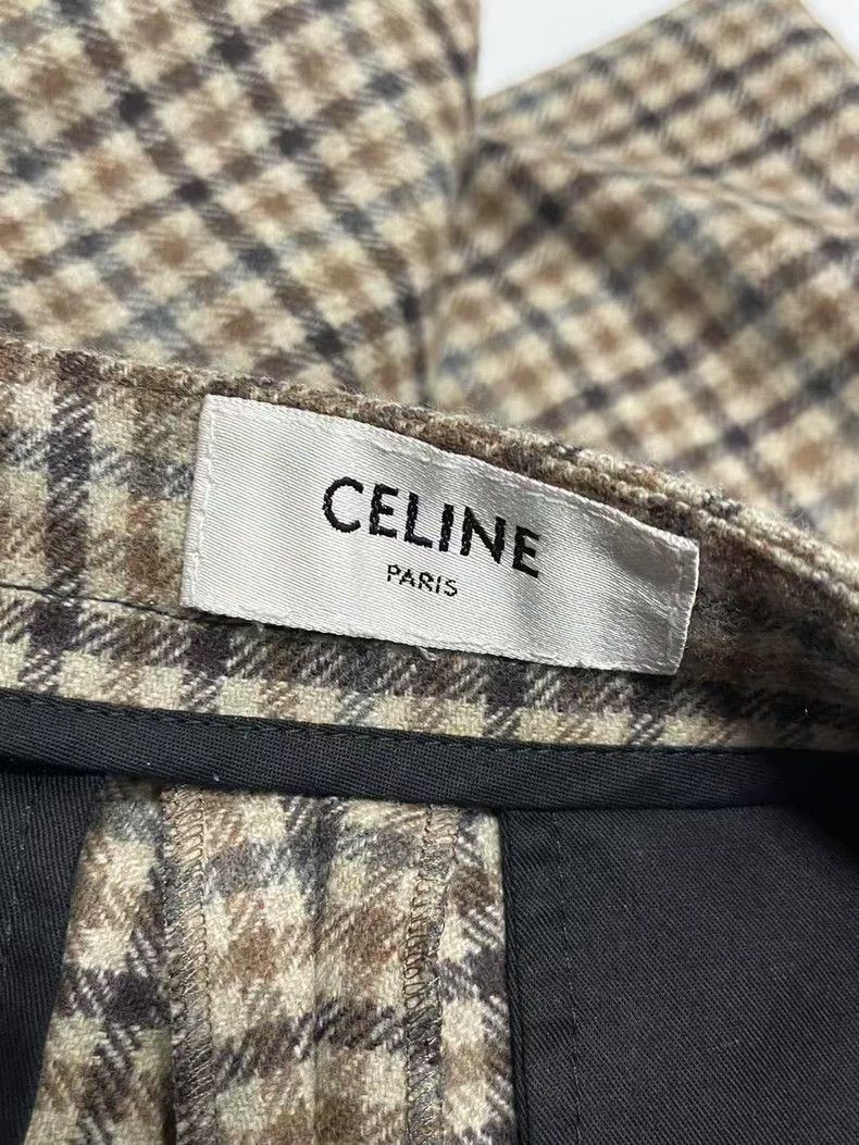 Celine Celine Houndstooth WideLeg Trousers Size US 34 / EU 50 - 5 Thumbnail