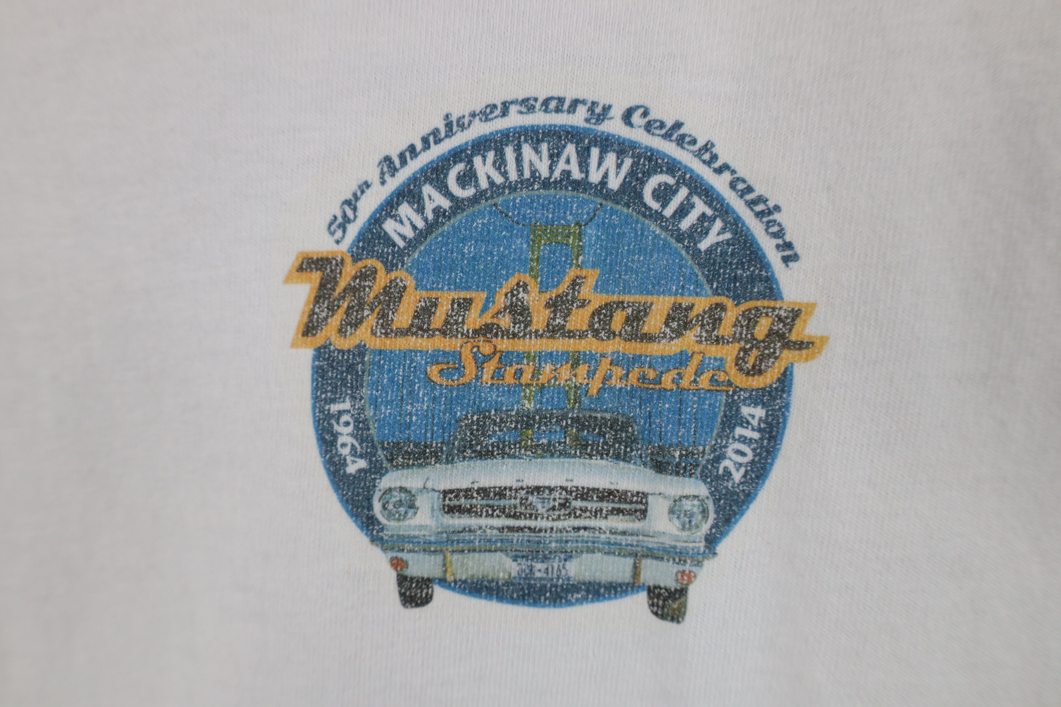 Vintage Y2K Mackinaw City Ford Mustang Stampede Short Sleeve T-Shirt Size US XL / EU 56 / 4 - 6 Thumbnail