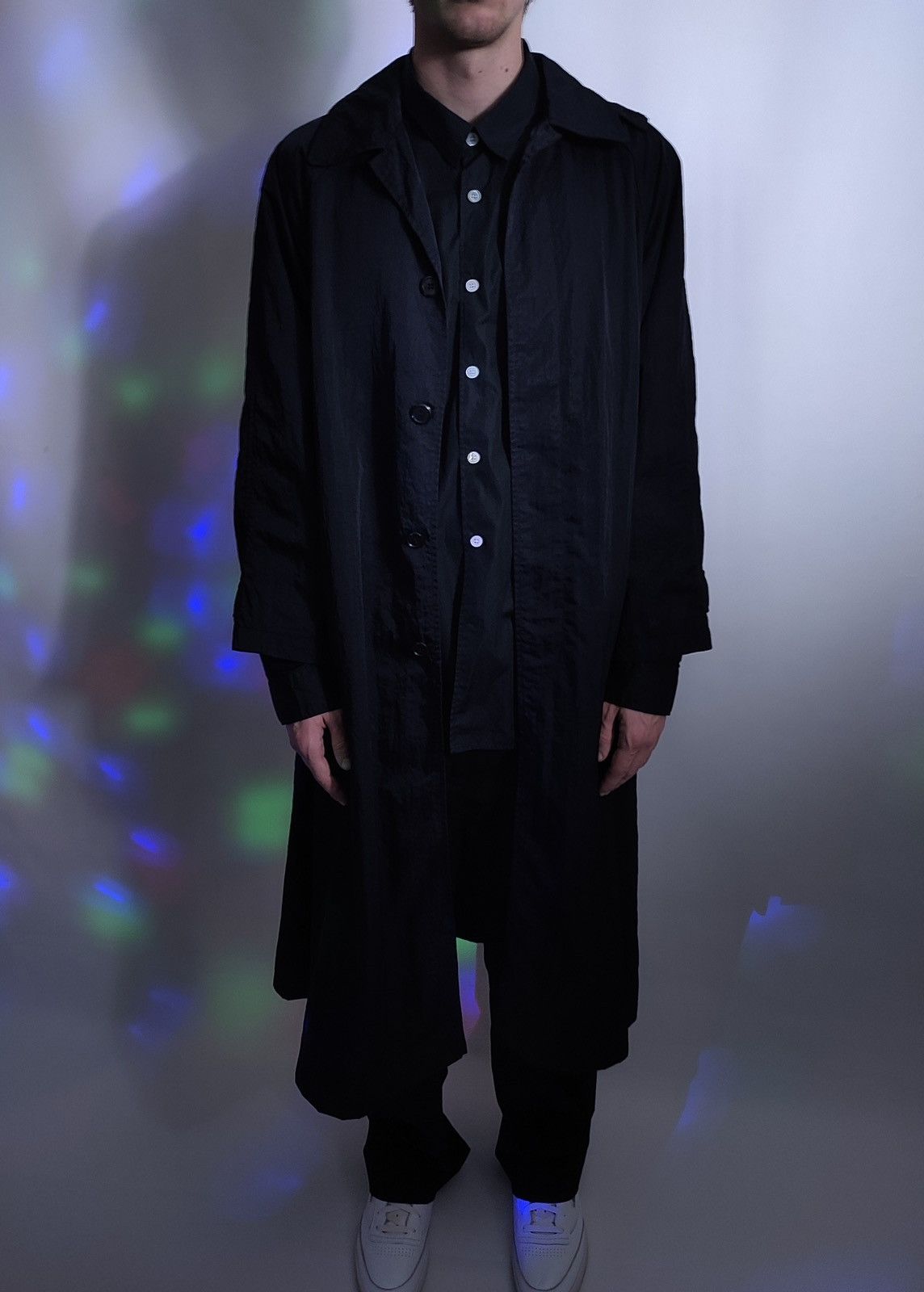 Yohji Yamamoto Oversized Nylon Hood Trench Coat