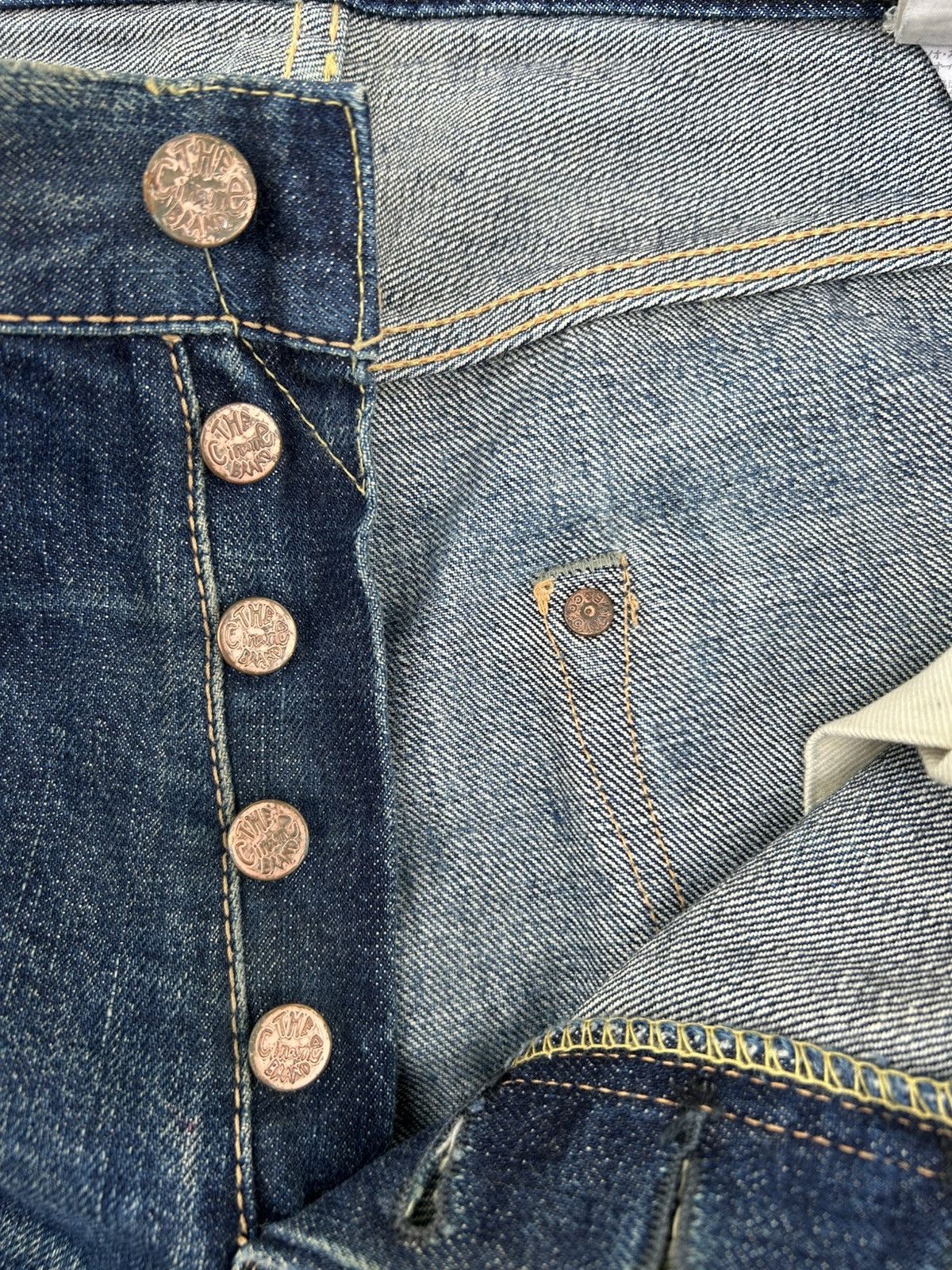 Kapital Vintage Japanese Brand CINAME Selvedge Distressed Denim Jean Size US 32 / EU 48 - 6 Thumbnail