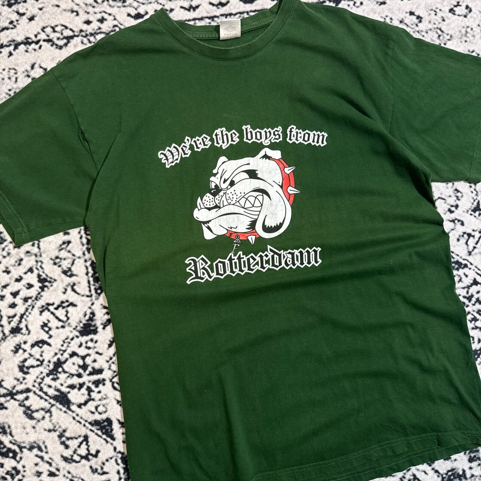 Vintage Vintage Bottle Green Cotton T-Shirt Size L Bulldog Roterdam Size US L / EU 52-54 / 3 - 5 Thumbnail