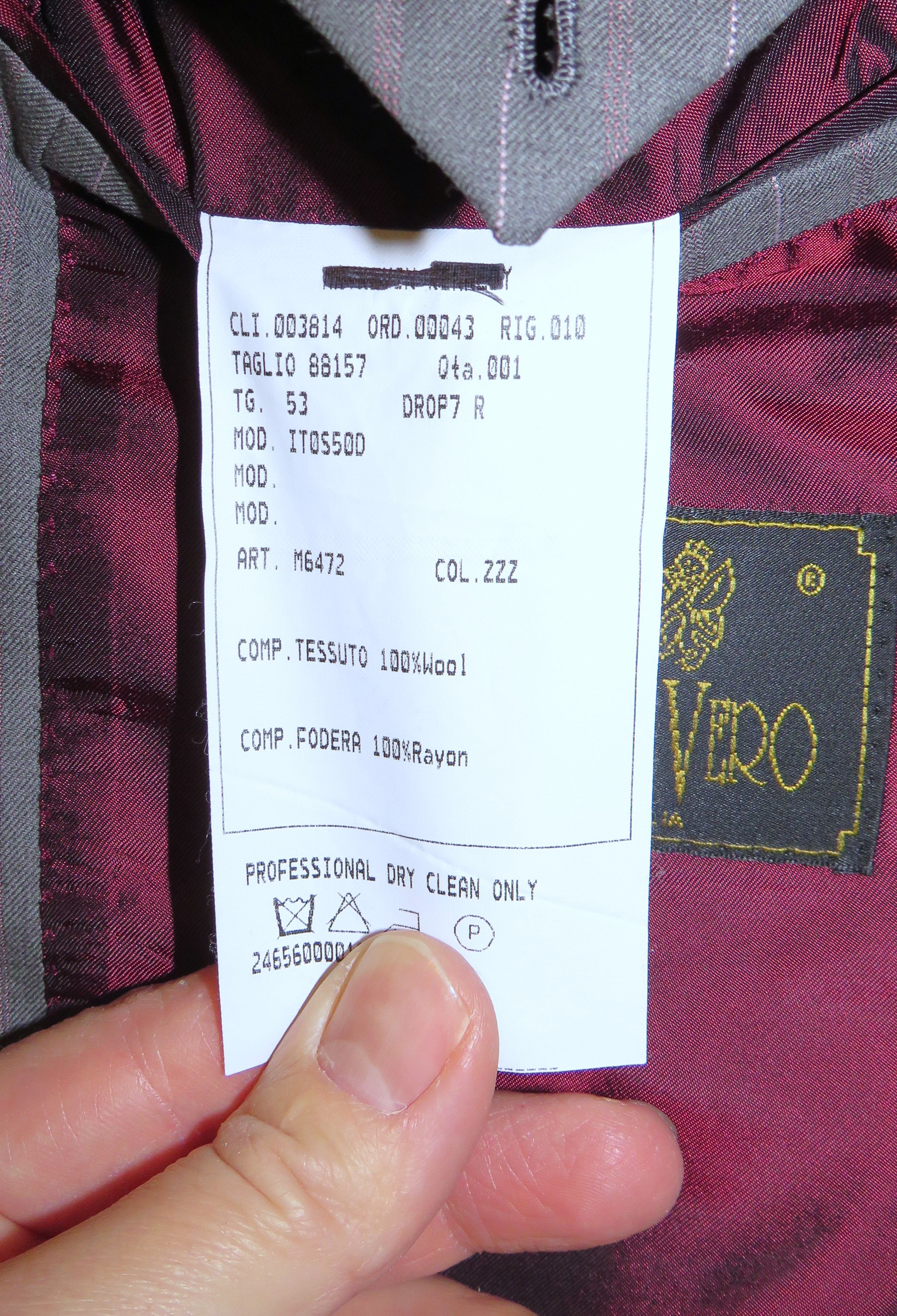 Other Marcello Vero Gray Striped Bespoke Two Button Suit 43R Size 42R - 16 Thumbnail