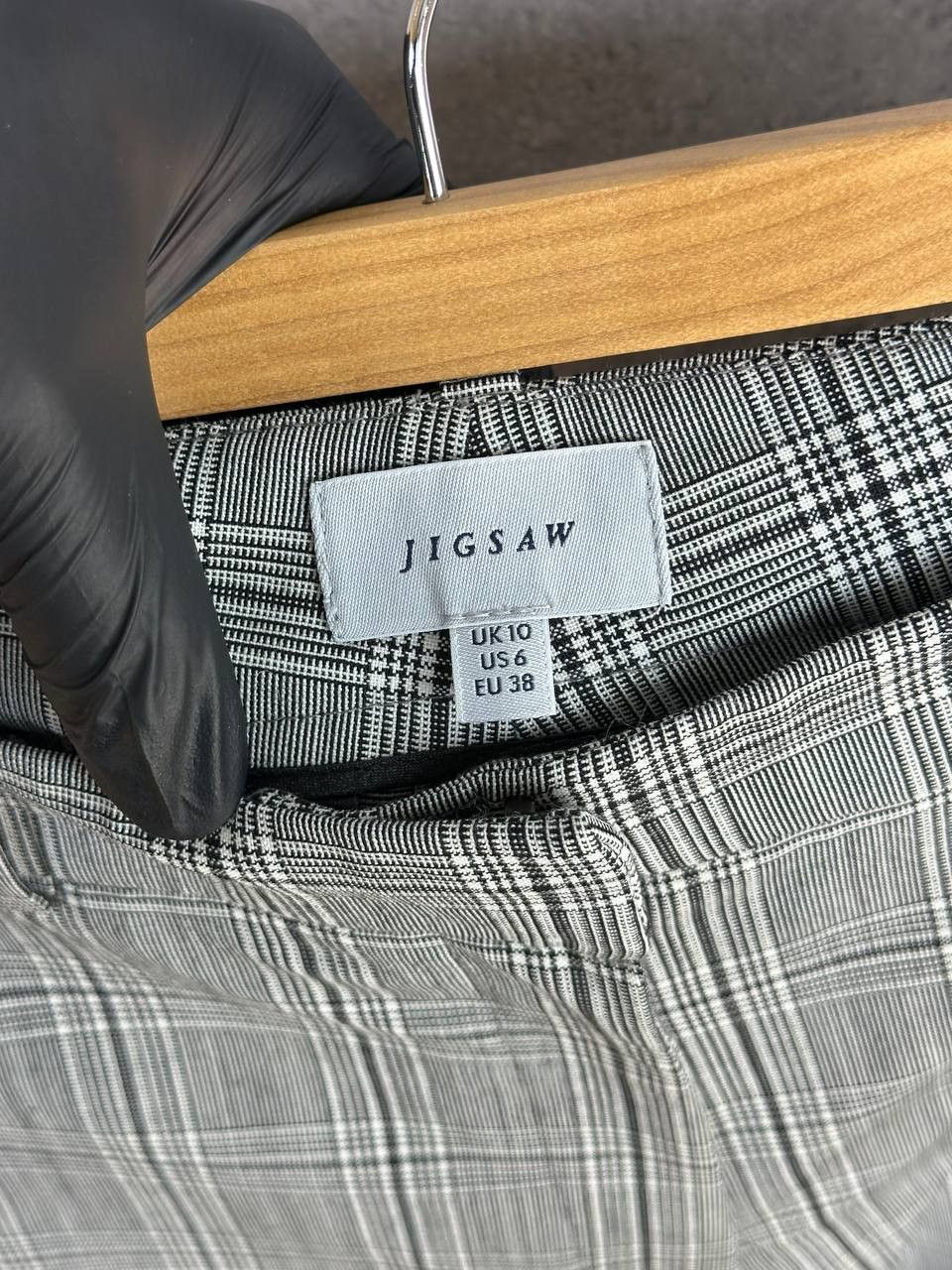 Jigsaw Jigsaw Check Pants Plaid Straight Leg Trousers Wool Blend Size 27" / US 4 / IT 40 - 10 Thumbnail