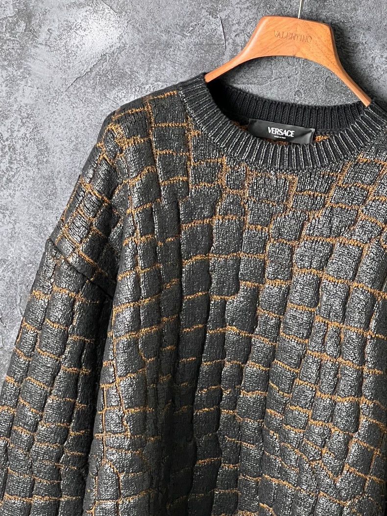 Versace Versace Color-blocked wool crewneck sweater Size US M / EU 48-50 / 2 - 4 Thumbnail