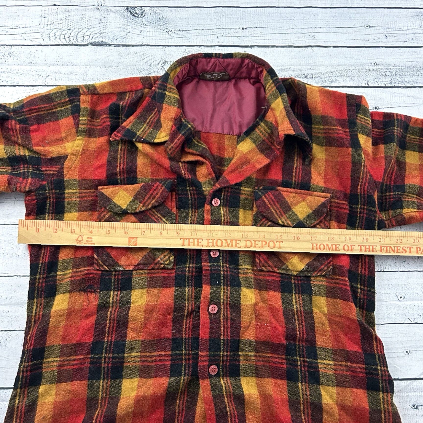 Vintage VINTAGE Tahoe Wood Shirt Men M Long Sleeve Plaid Red Button-Up Front Wool Nylon Front Red M Men's Shirt Size US M / EU 48-50 / 2 - 4 Thumbnail