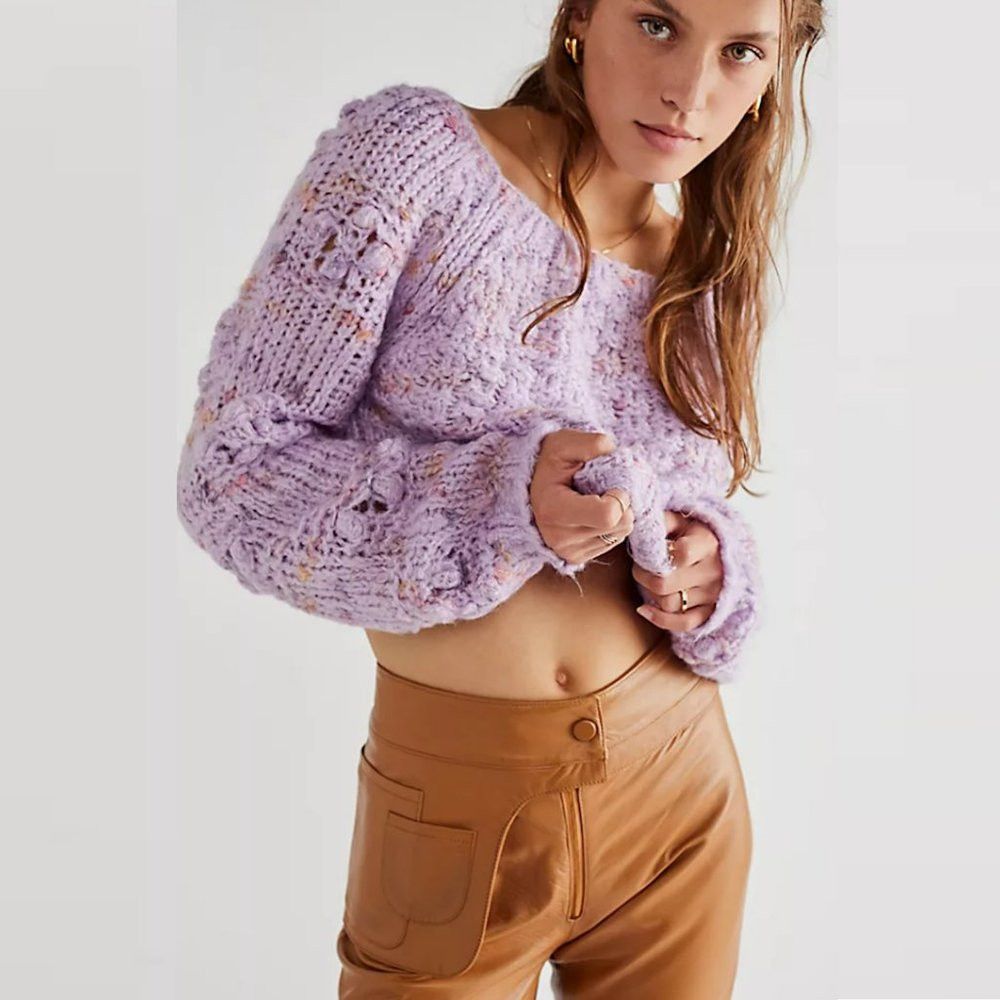 NWT New $148 Free People Sunset Cloud Violet Pullover Sweat