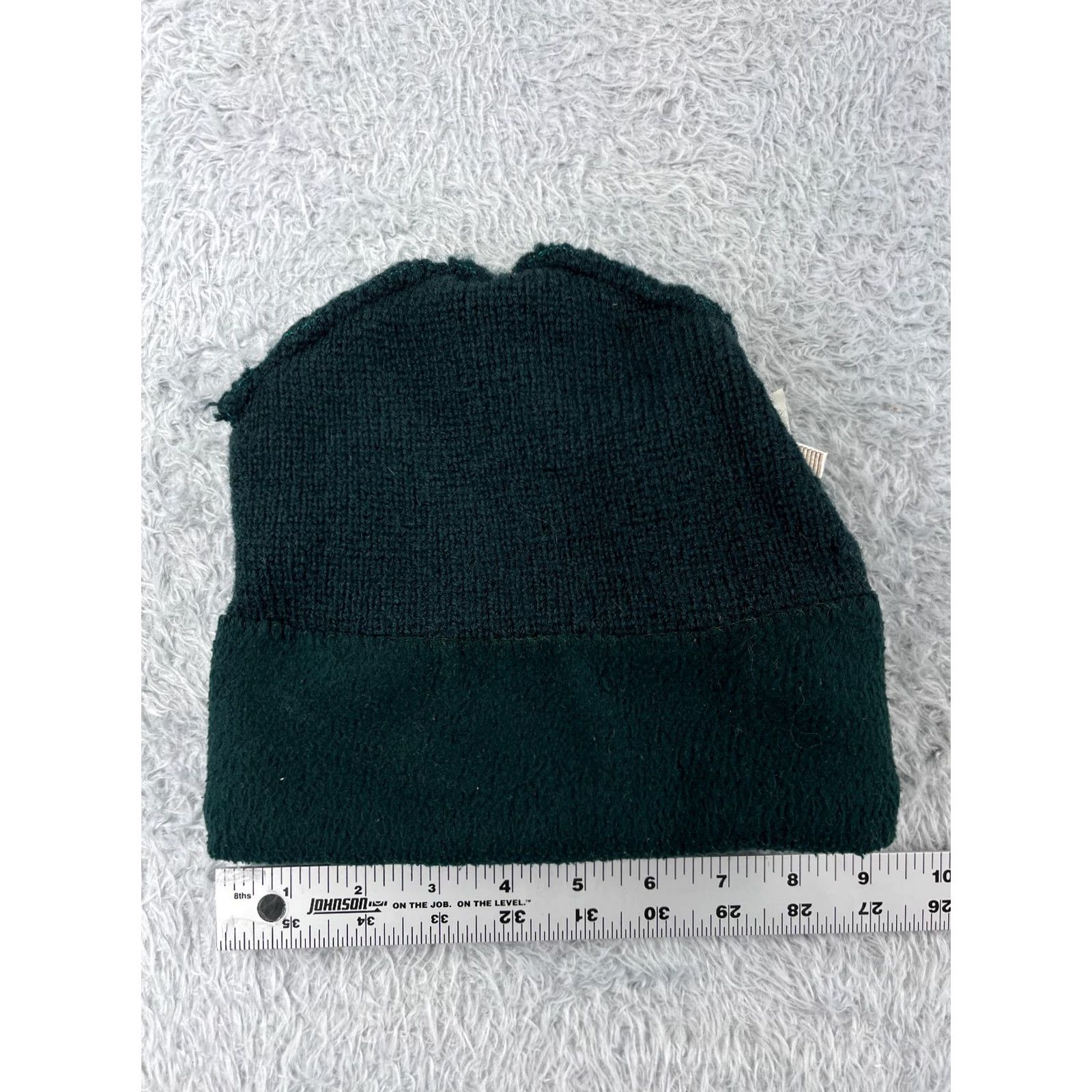 Vintage Meister Beanie Hat Adult One Size Green Wool Knit Striped Winter Ski Casual Travel Hats Mens Size ONE SIZE - 4 Thumbnail