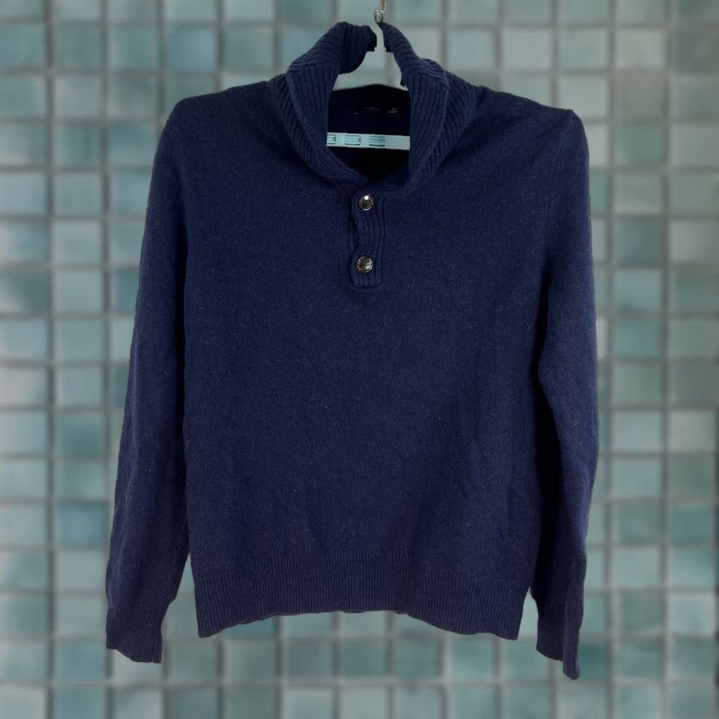 J.Crew J.CREW Knit Wool High Neck Pullover Sweater Mens Size L Blue Classic Preppy Size US L / EU 52-54 / 3 - 1 Thumbnail