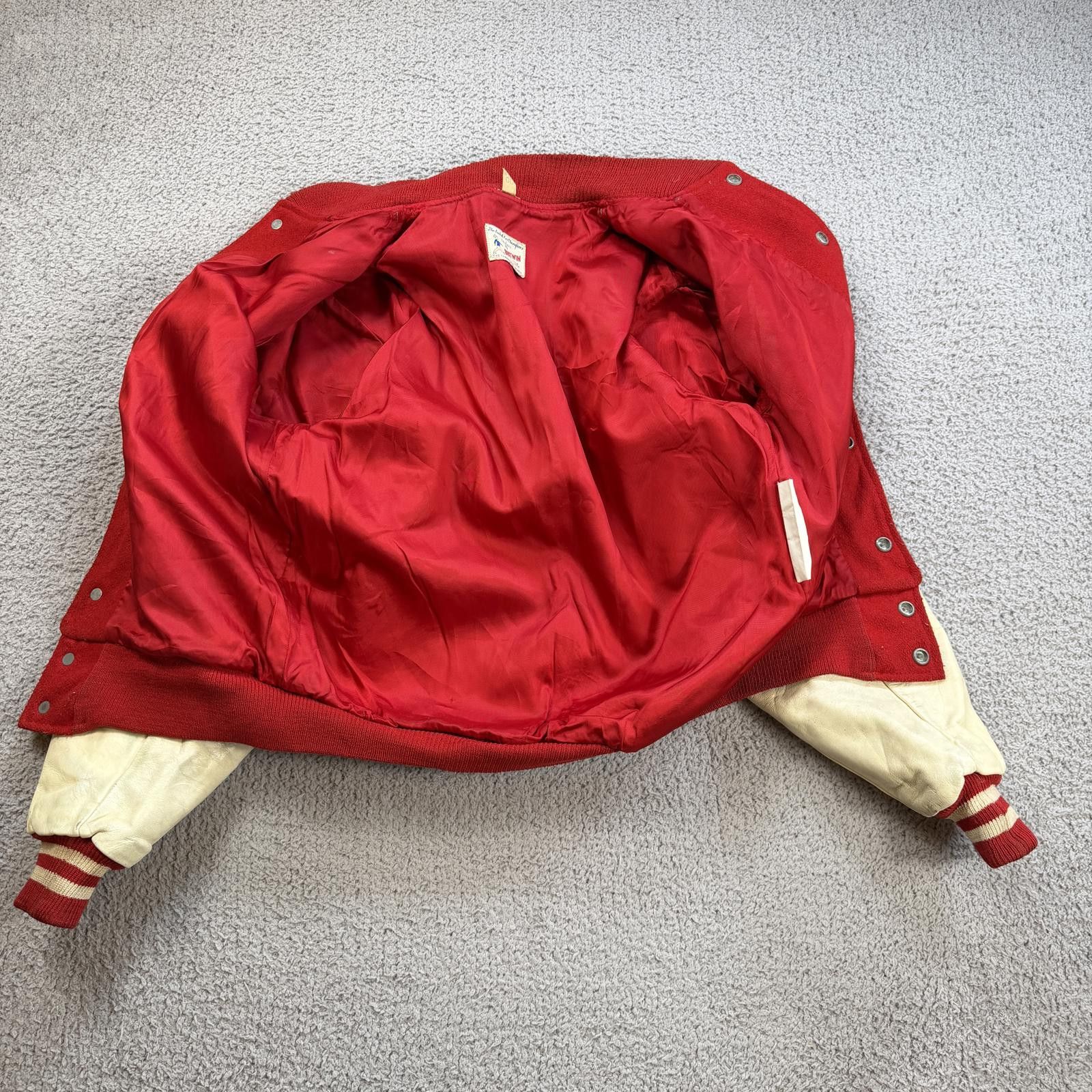 Other Vintage 70s Butwin Varsity Jacket Red Wool Leather Letterman Size US S / EU 44-46 / 1 - 5 Thumbnail