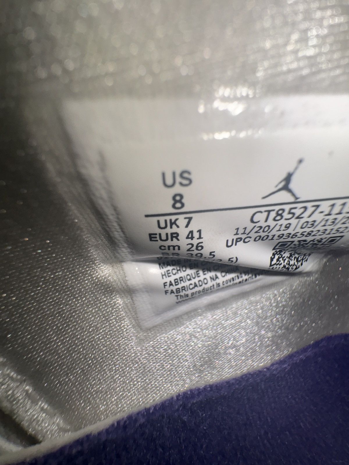 Jordan Brand Jordan 4 Metallic Purple Size US 8 / EU 41 - 7 Thumbnail