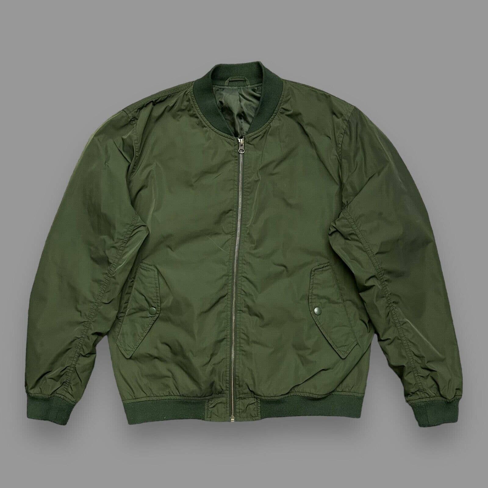 Military GU Bomber Jacket MA-1 Full Zip Flight Jacket Green Medium ...