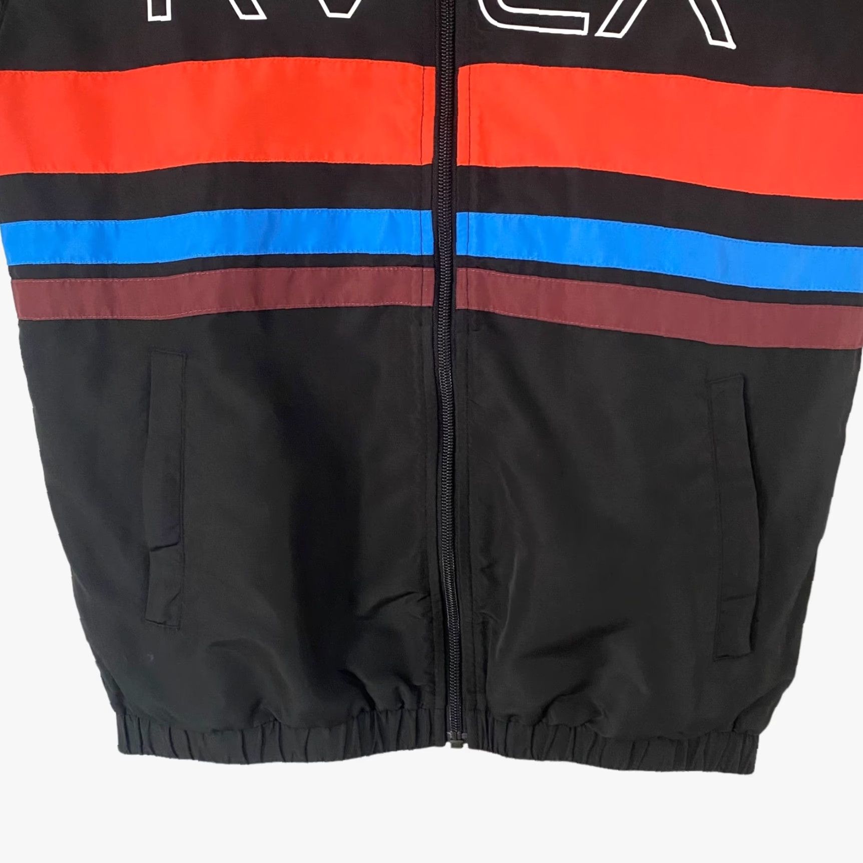 RVCA RVCA Windbreaker Jacket VA Team Zip-Up Detachable Hood Black Womens Small Long Sleeve Pockets Logo Retro Colorful Velcro? Size S / US 4 / IT 40 - 7 Thumbnail