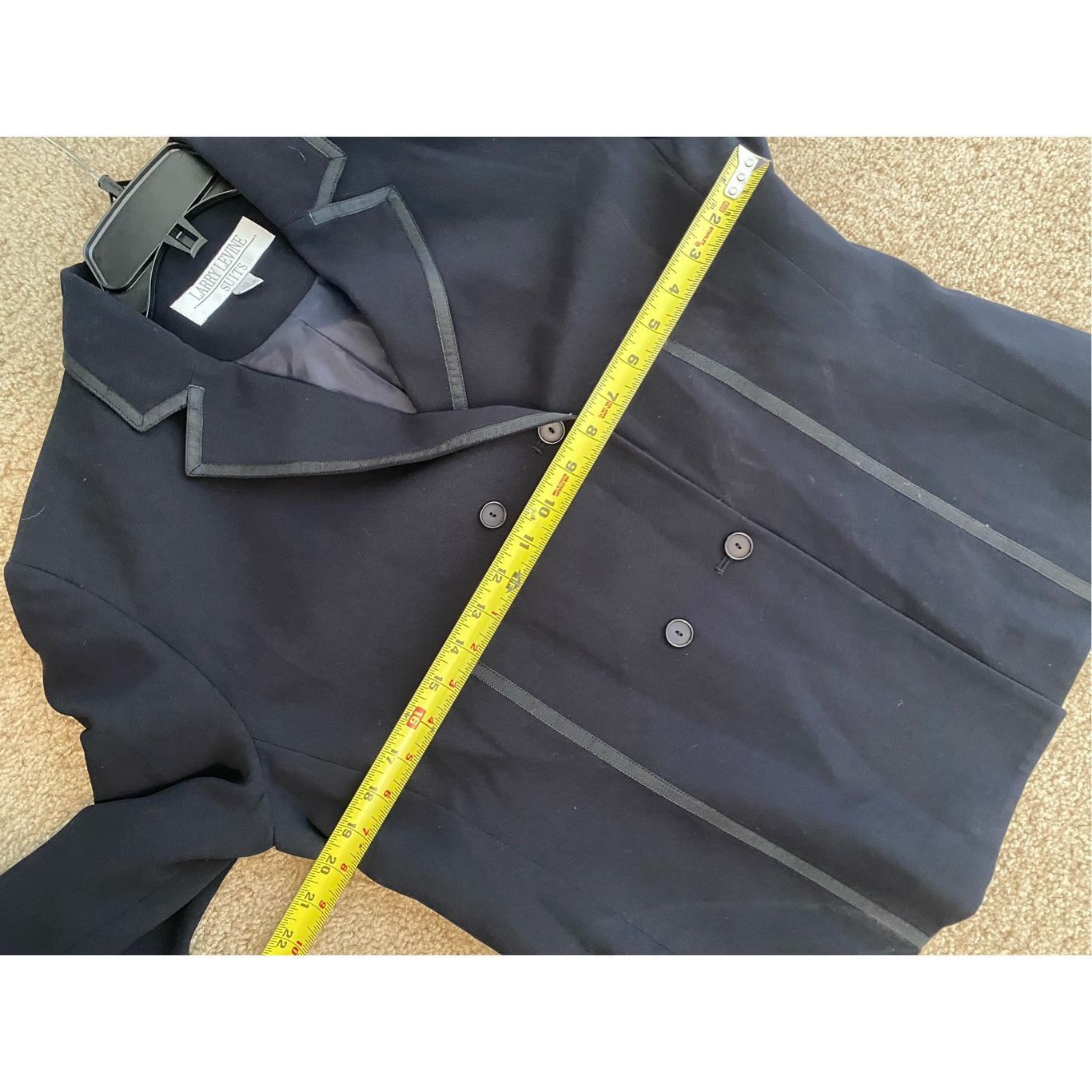 Larry Smith Larry Levine Suits NWT Trimmed Blazer in Midnight Navy, Sz 1 Size XXL / US 16-18 / IT 52-54 - 7 Thumbnail