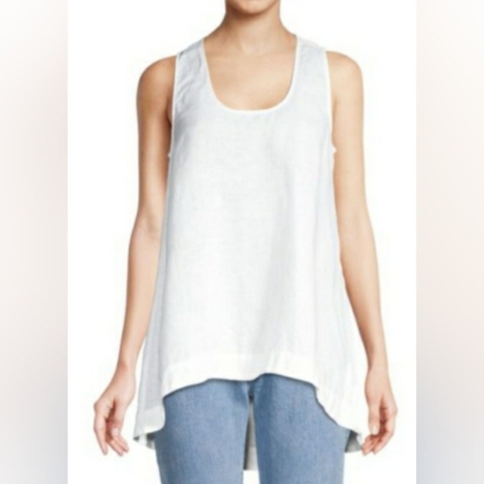 Saks Fifth Avenue Saks Fifth Avenue Linen Blouse Size M / US 6-8 / IT 42-44 - 1 Thumbnail