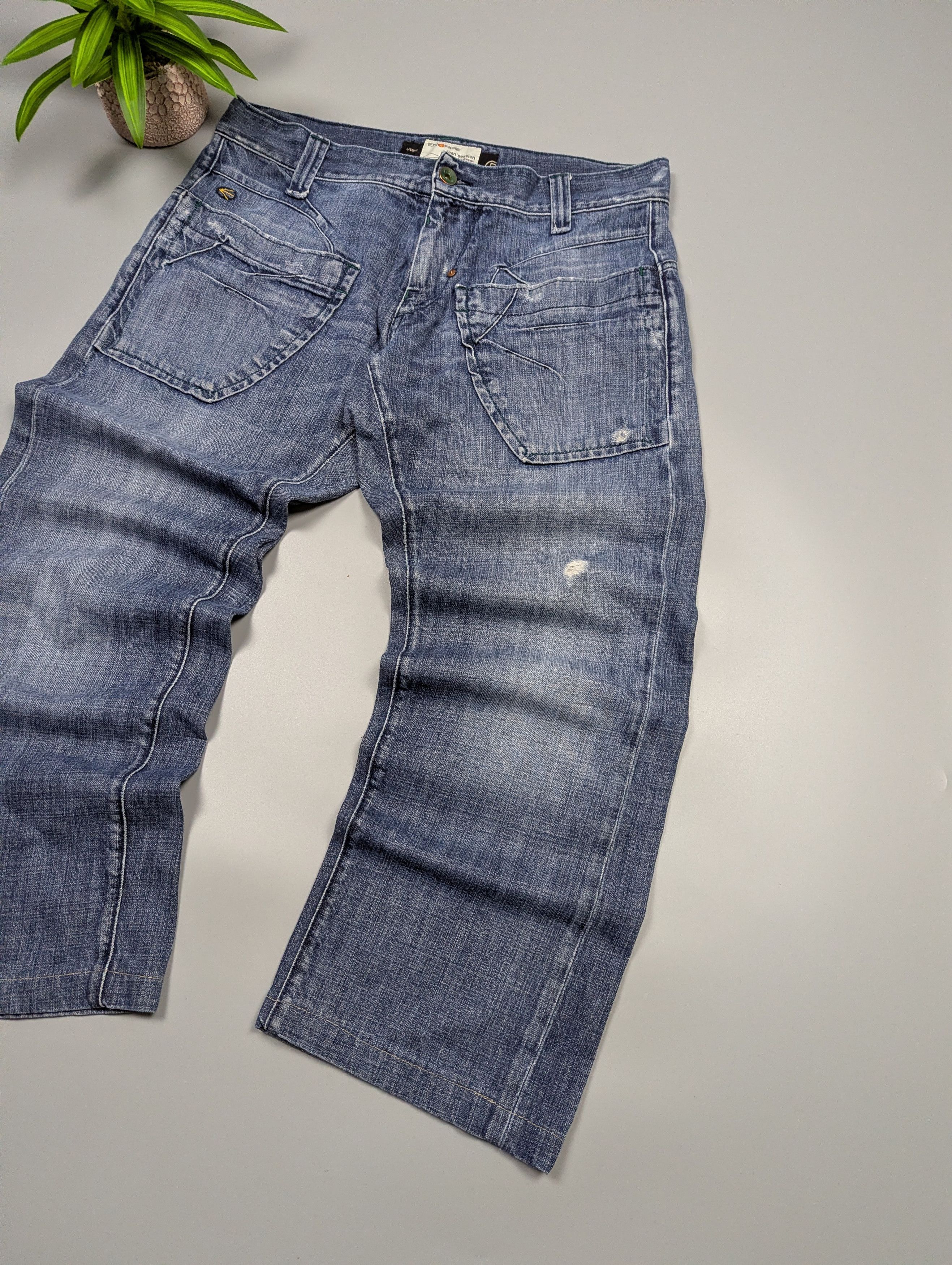 Energie nergie by Miss Sixty Y2K Faded Jeans Pockets Distressed Size US 36 / EU 52 - 2 Thumbnail
