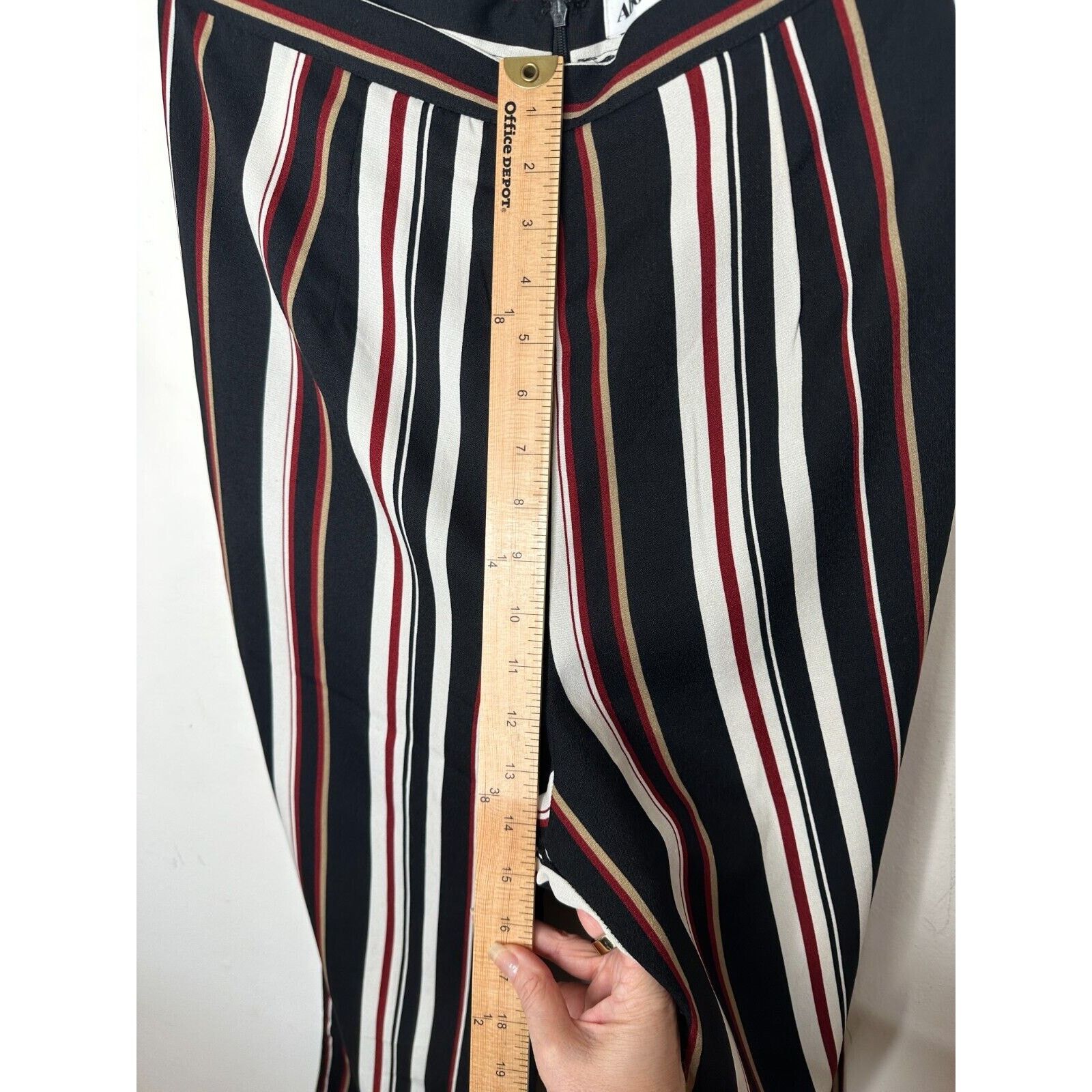 Other About Us Lenny Stripe Pants Flare Trousers Back Zip Pockets Size 36" / US 14 / IT 50 - 11 Thumbnail