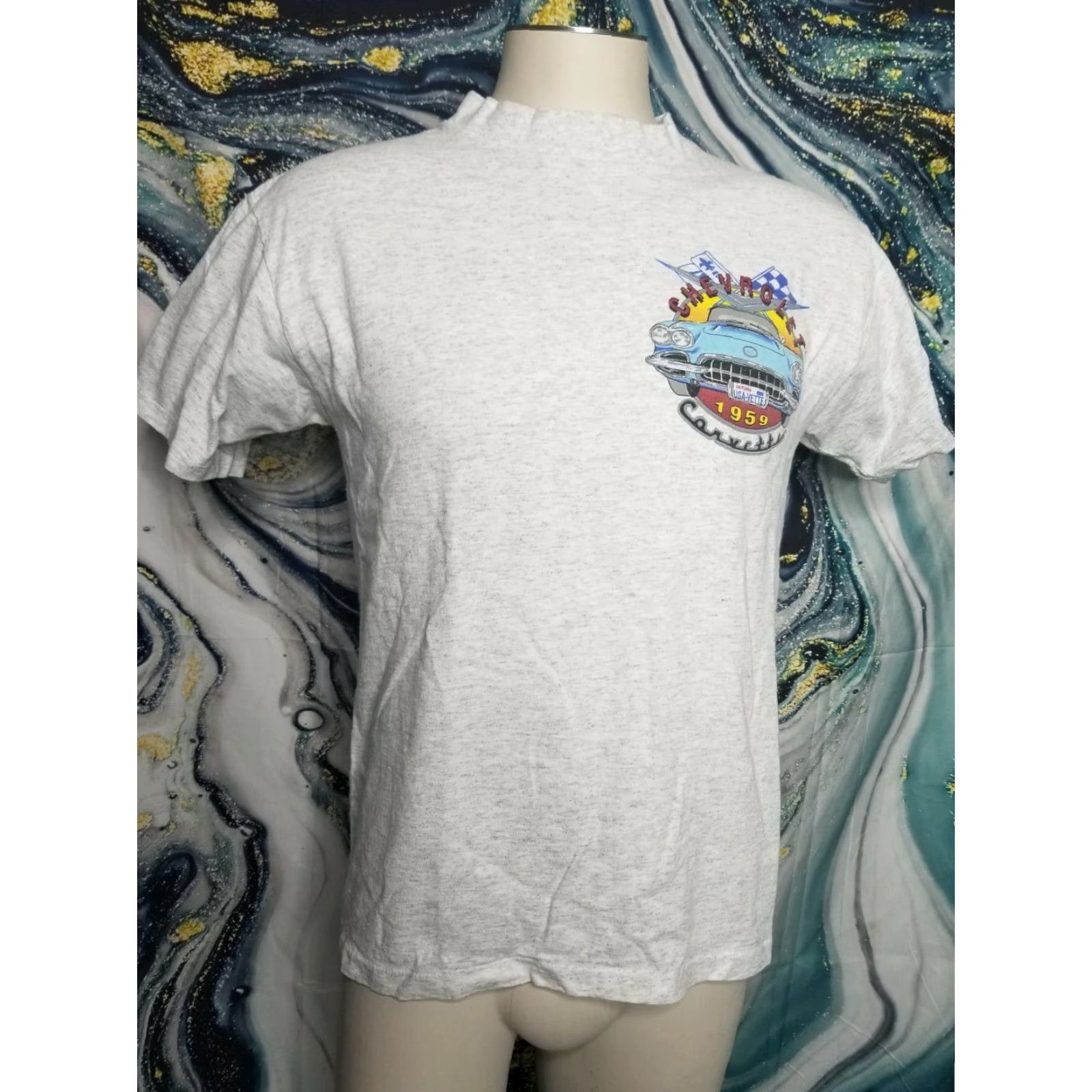 Paradise VINTAGE Paradise Garage T-Shirt Mens M 1959 Corvette Double Sided Gray 50s Cars Vintage Slim Crew Neck Short Sleeve Graphic Print Size US M / EU 48-50 / 2 - 2 Thumbnail