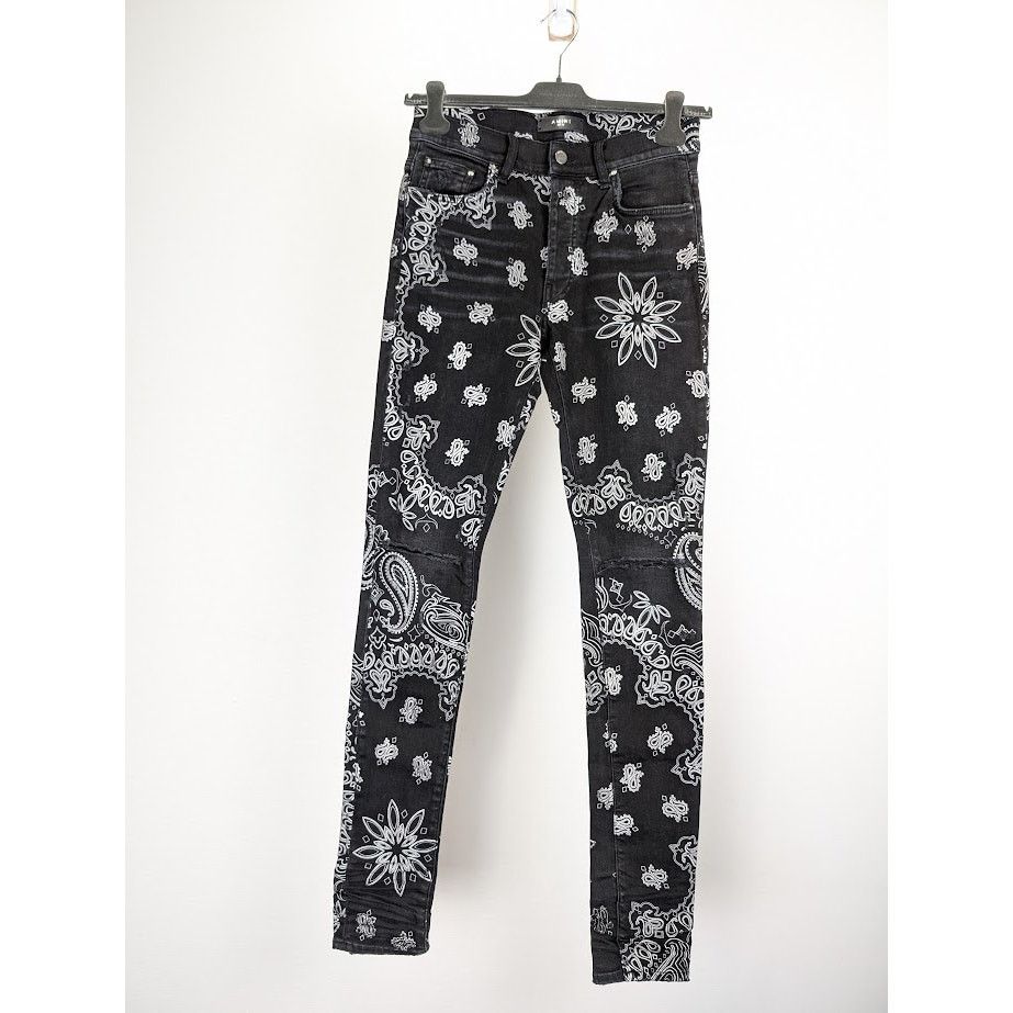 o1rshd1 Flocked Bandana Jeans in Aged Black